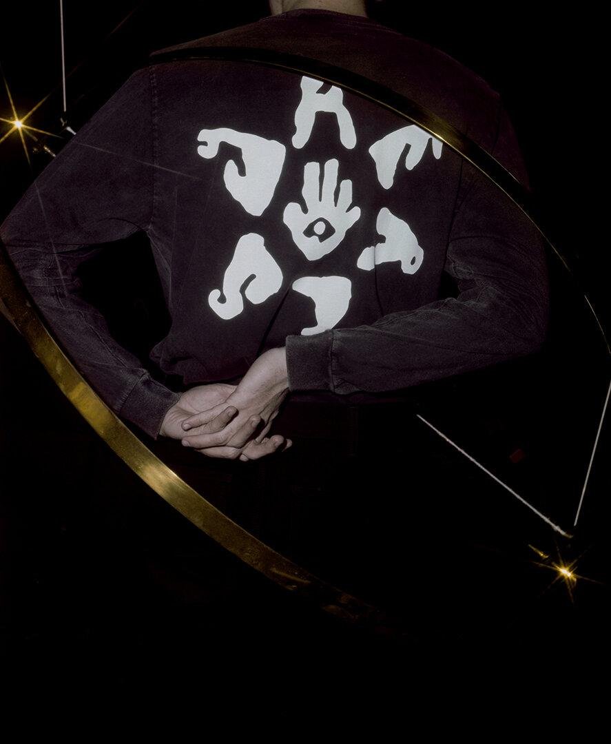 Heresy sweatshirt from behind for the Visual Installment 5.