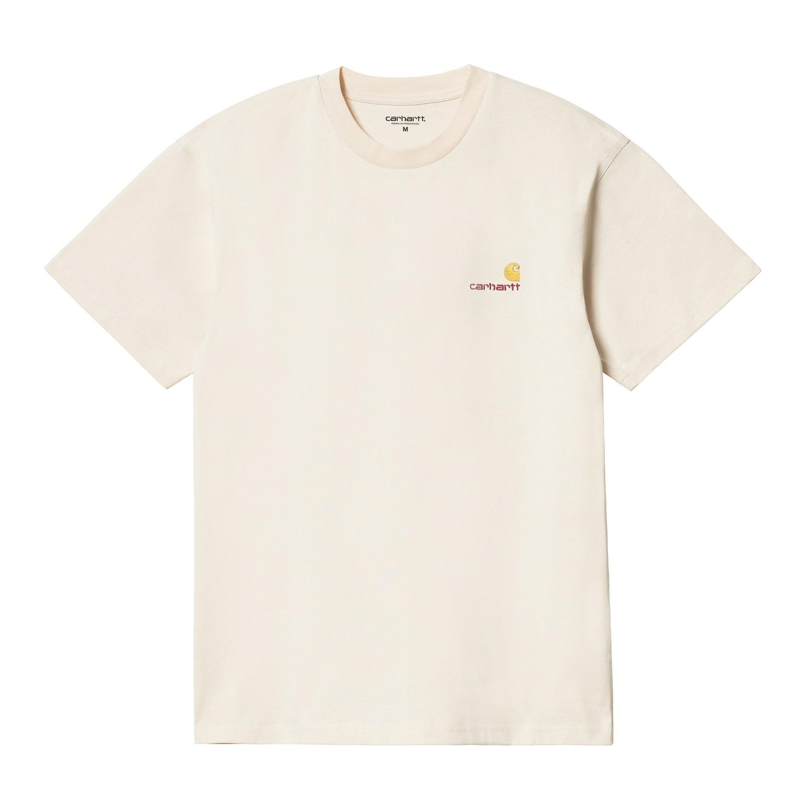 Carhartt WIP S/S American Script T-Shirt Natural front view in a white background