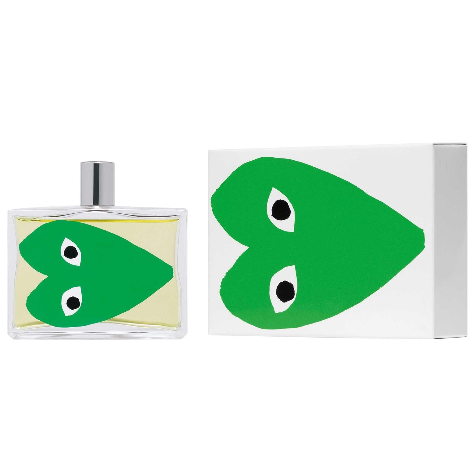Comme des Garçons Play Green Perfume bottle and its box.