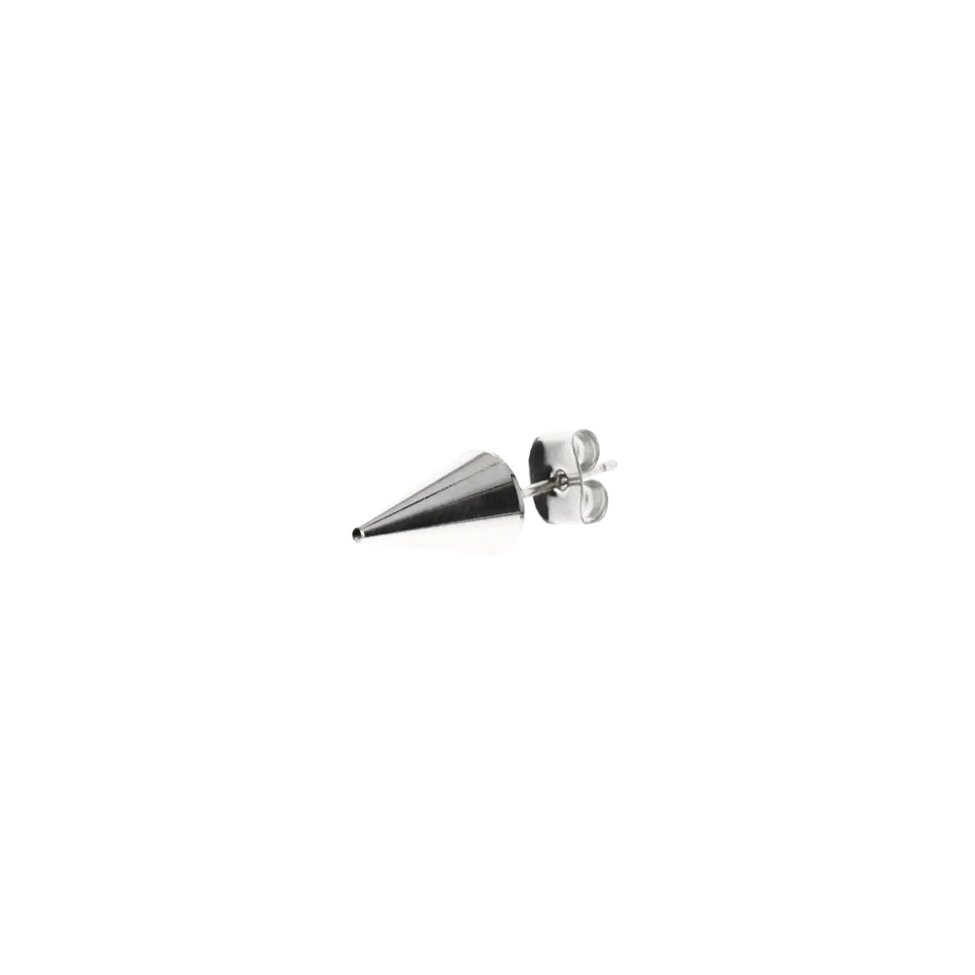 Justine Clenquet Gill Earring in Silver on a white background.