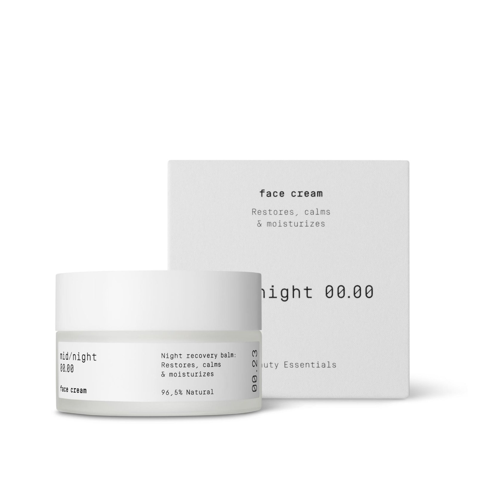 Midnight 00.00 Face Cream 00.23 can and its box.