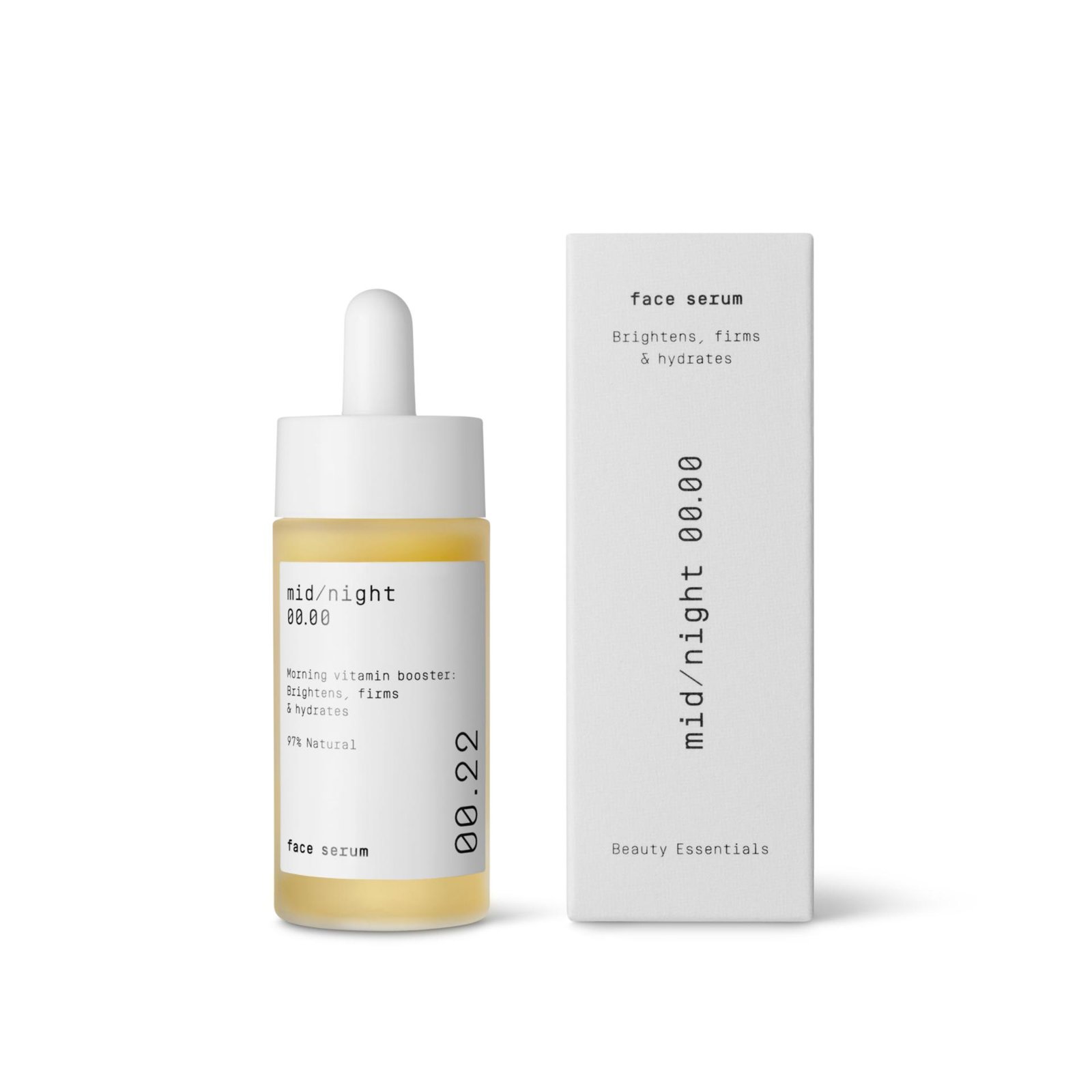 Midnight 00.00 Serum 00.22 bottle and its box.