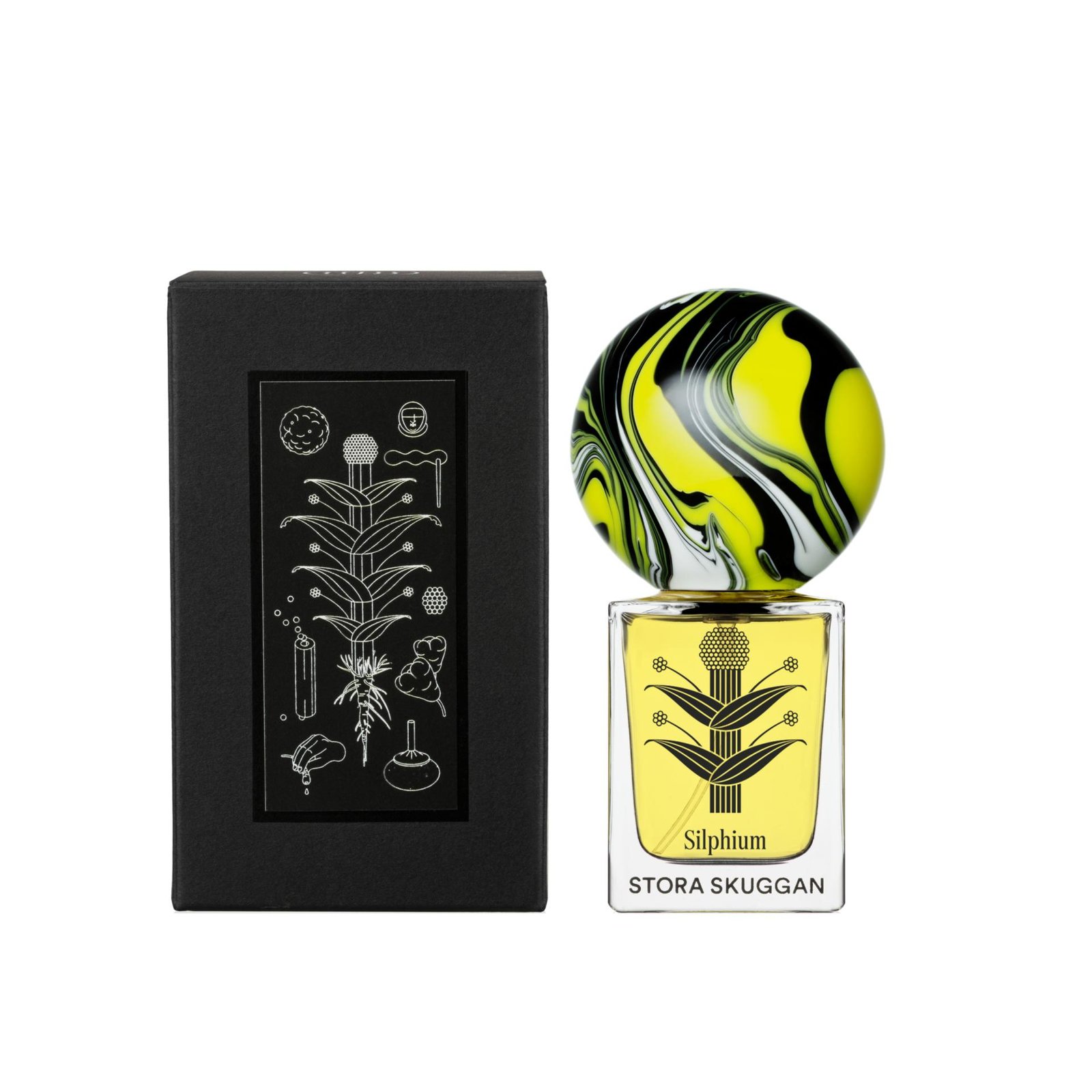 Stora Skuggan Silphium bottle and box.