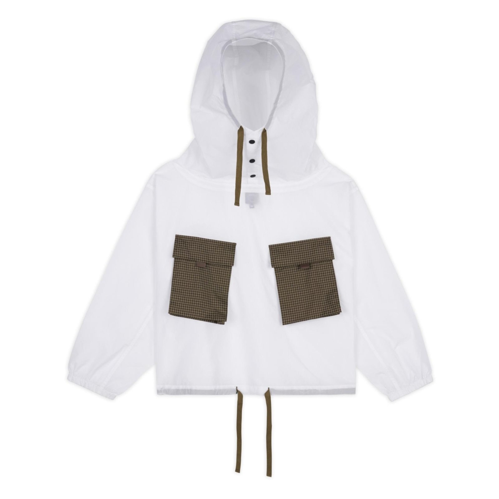 Brain Dead Translucent Military Smock Jacket from the front.