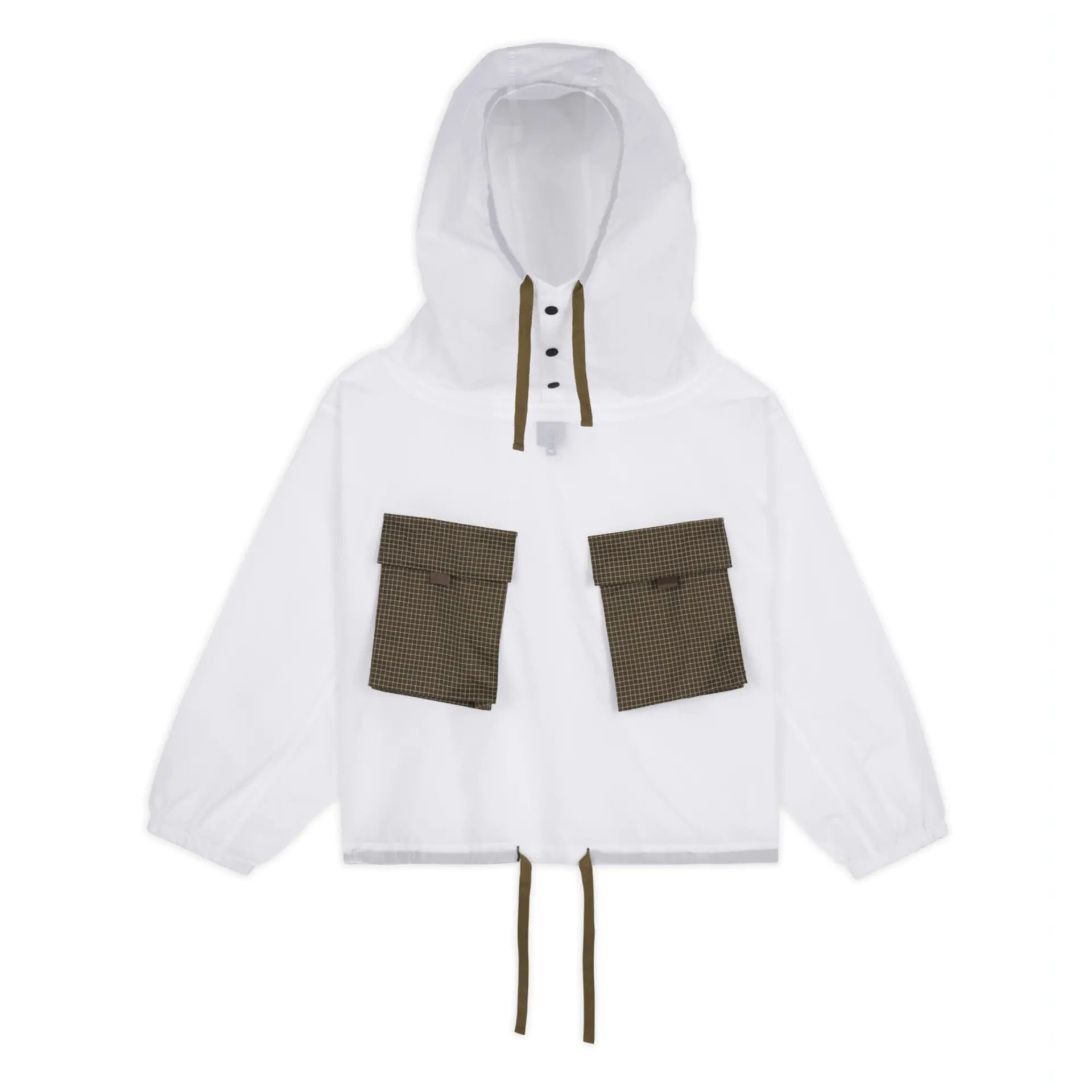 Brain Dead Translucent Military Smock Jacket from the front.