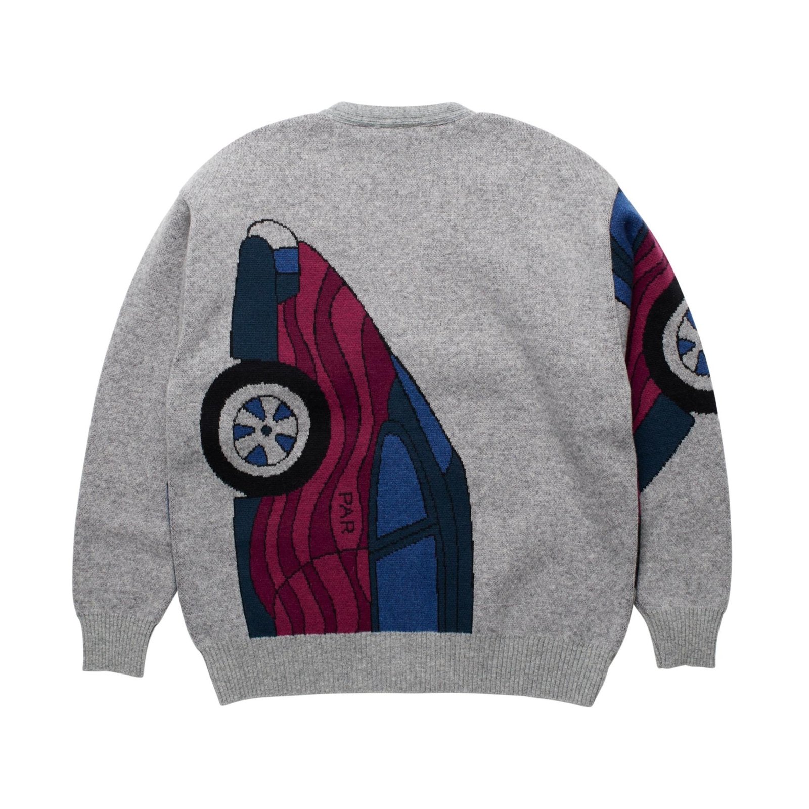 by Parra No Parking Knitted Cardigan Gray back