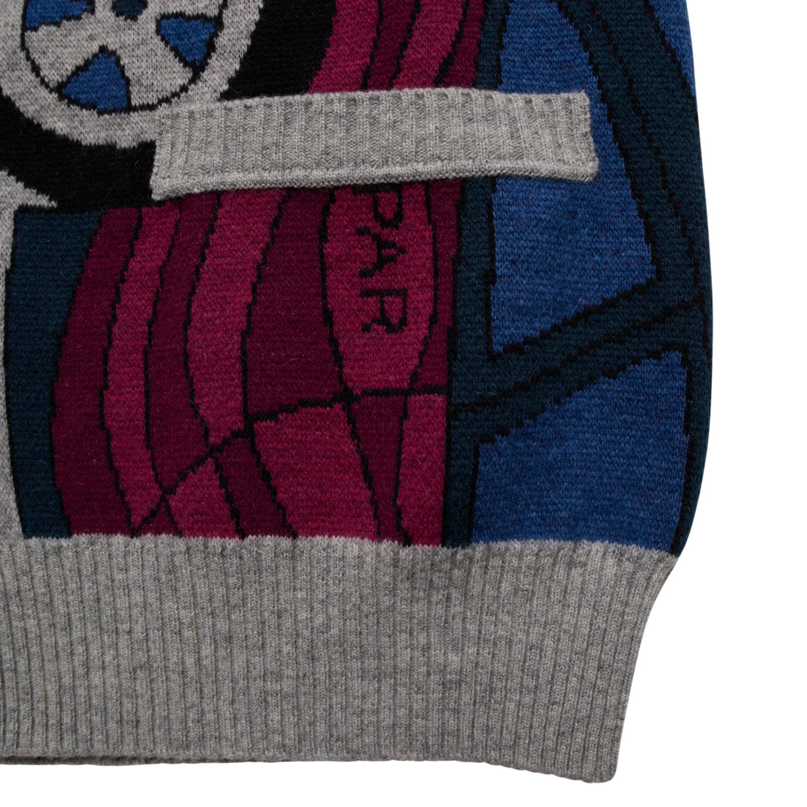 by Parra No Parking Knitted Cardigan Gray pocket detail