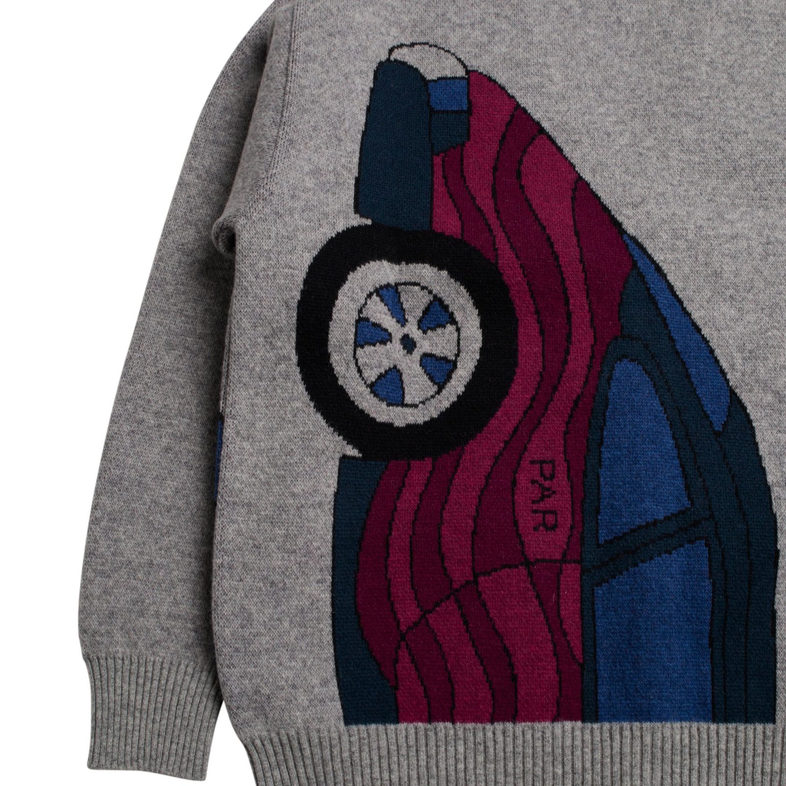 by Parra No Parking Knitted Cardigan Gray knitting detail