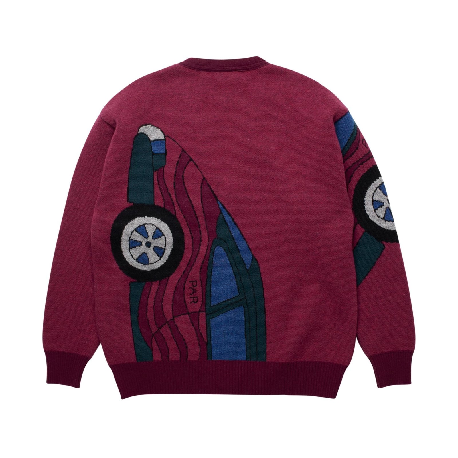by Parra No Parking Knitted Cardigan Red back