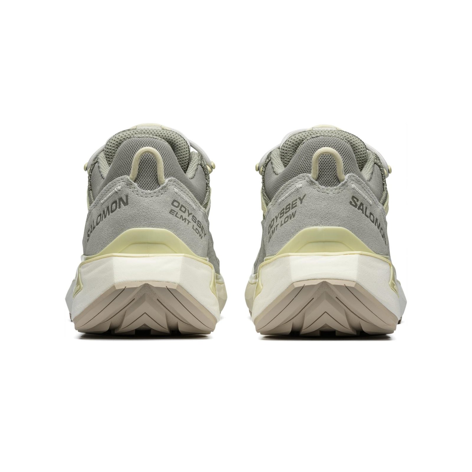 A pair of Salomon Odyssey Elmt Low from behind.