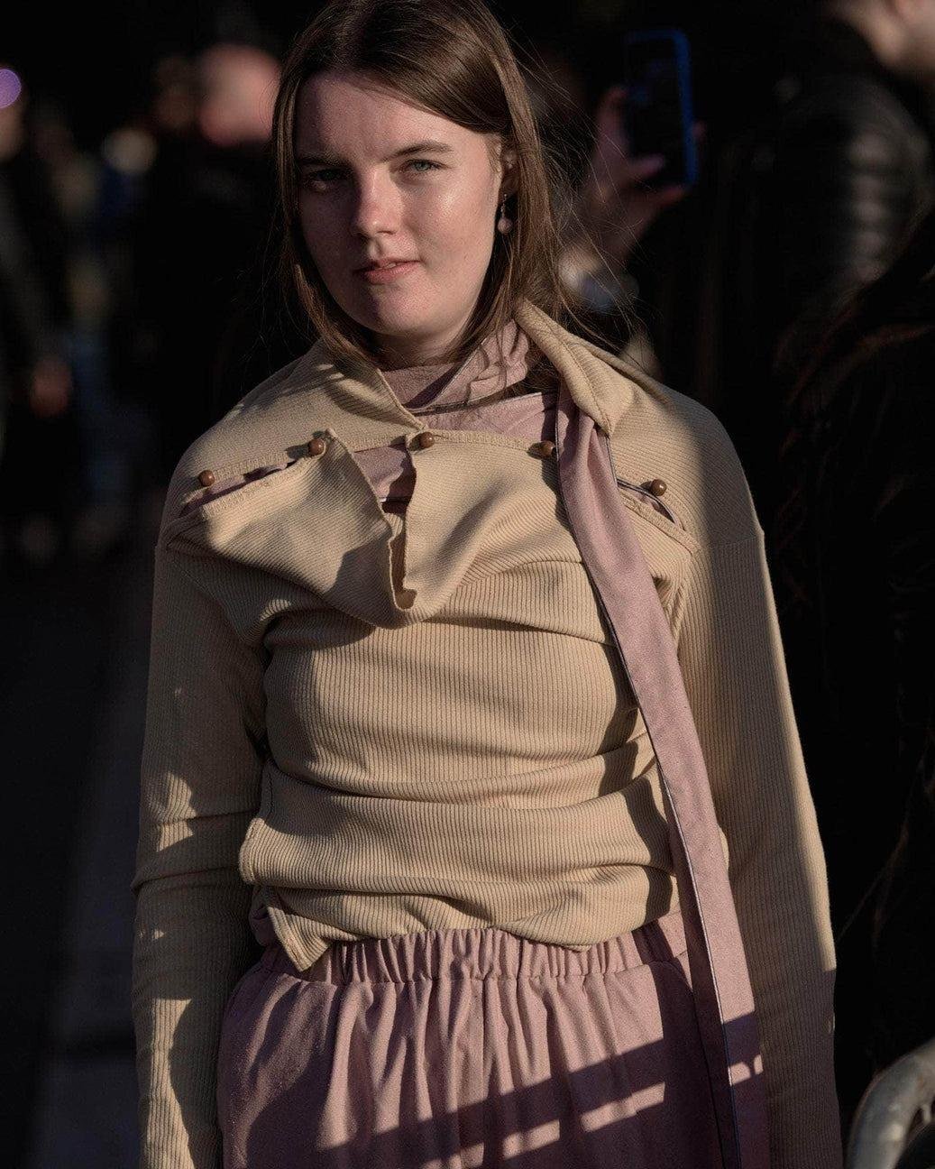 Model wearing the Baserange Tav Turtleneck from the front