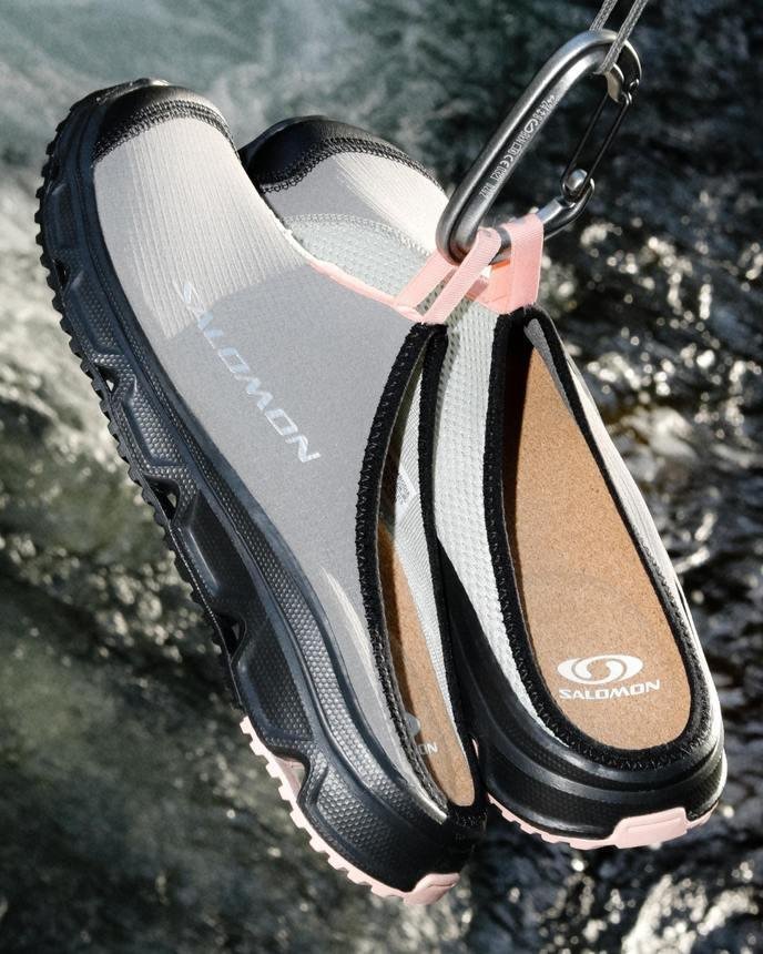 Salomon shoes with water running on the back from Visual Installment 13.