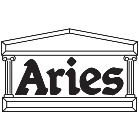 Aries logo in a white background