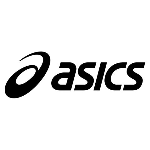 Asics logo in a white background