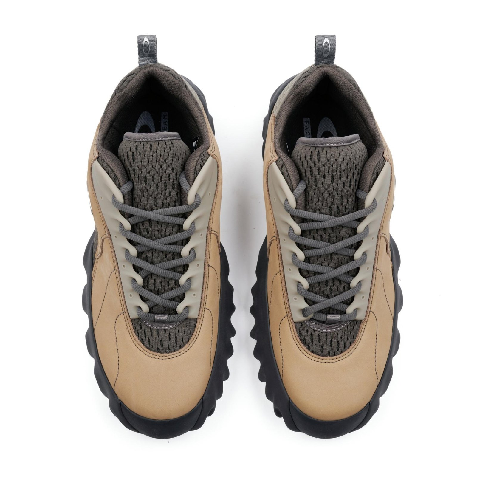 A pair of Oakley Factory Team Chop Saw Nubuck from above