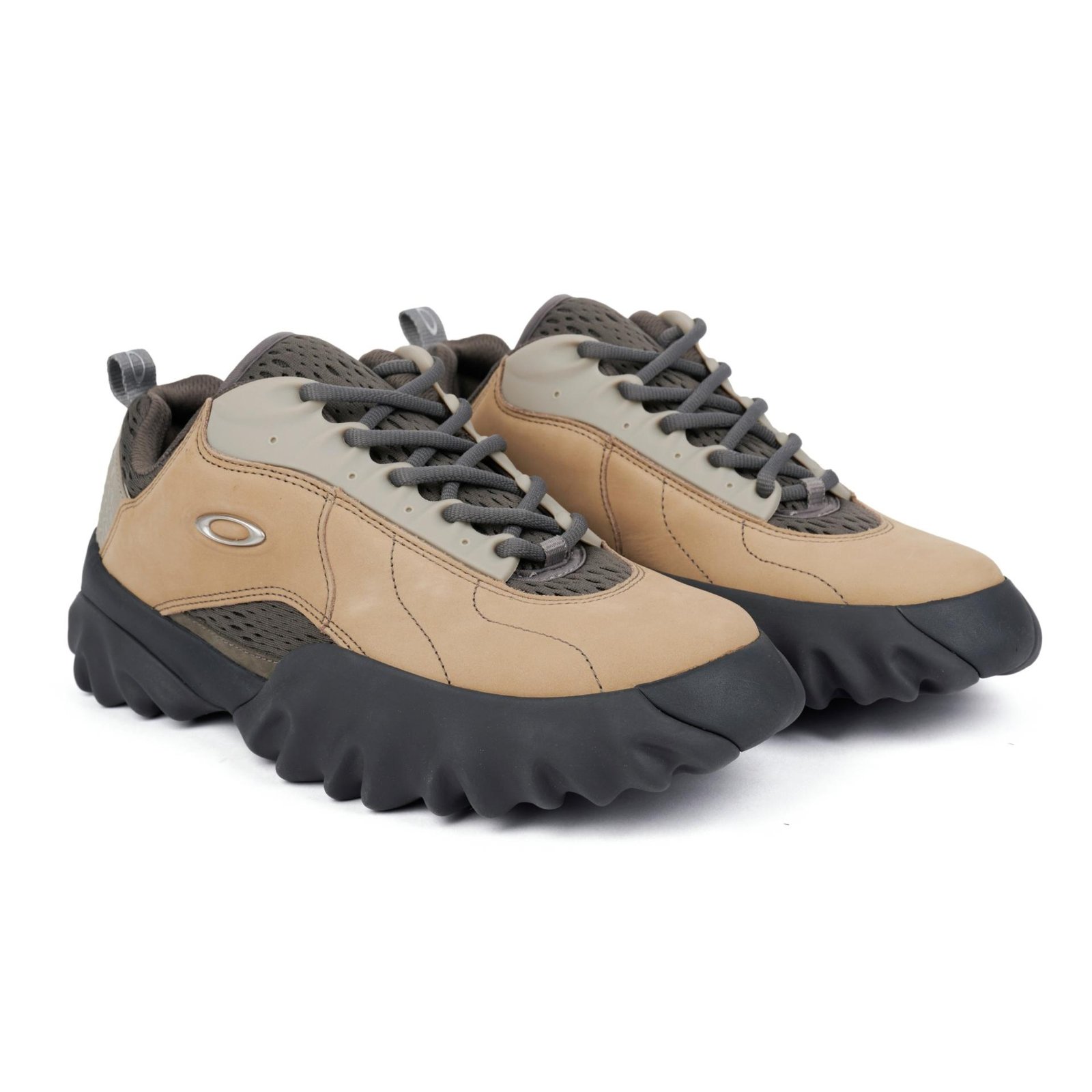 A pair of Oakley Factory Team Chop Saw Nubuck from the front