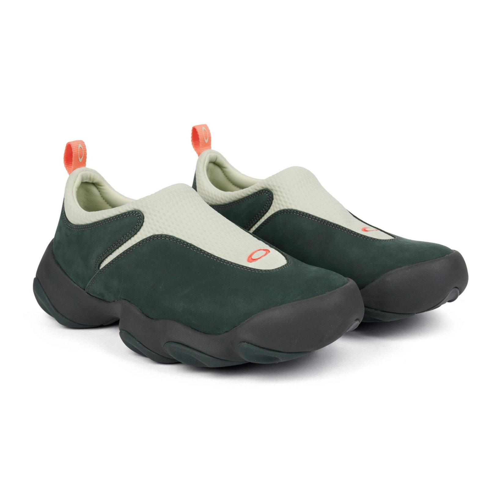 A pair of Oakley Factory Team Flesh Meadow from the front