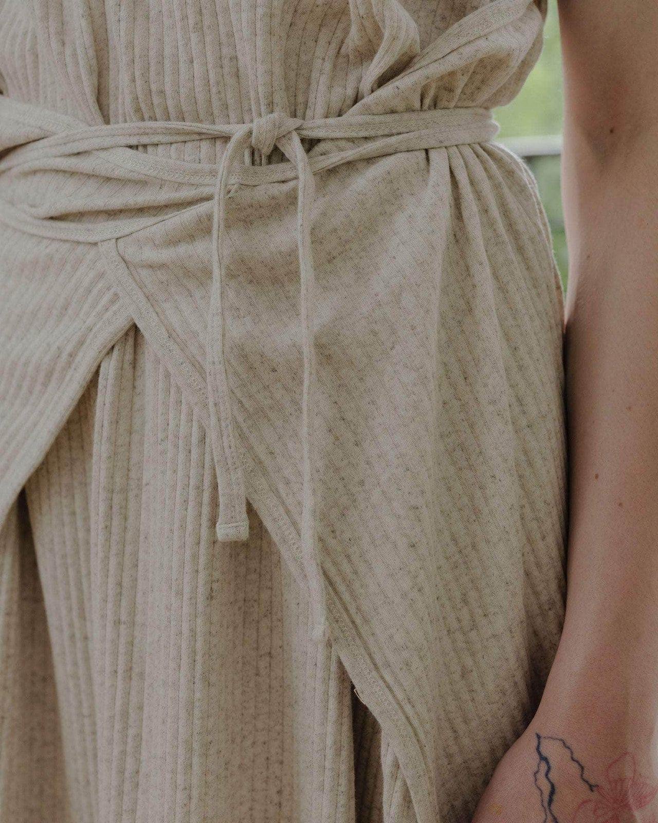 Baserange Shaw Sleeveless Dress knot detail.