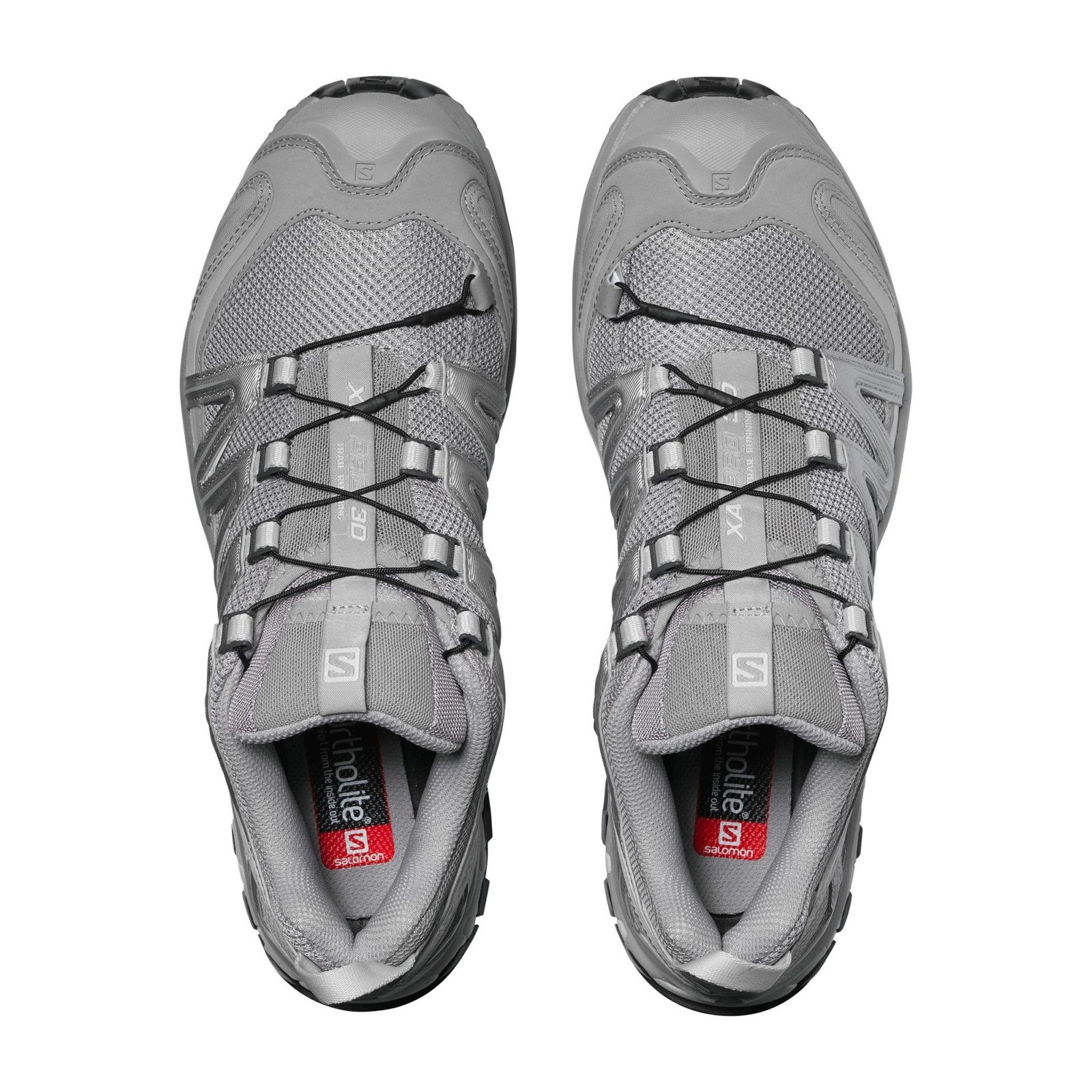 Salomon XA PRO 3D Alloy/Silver/Lunar Rock top view in a white background