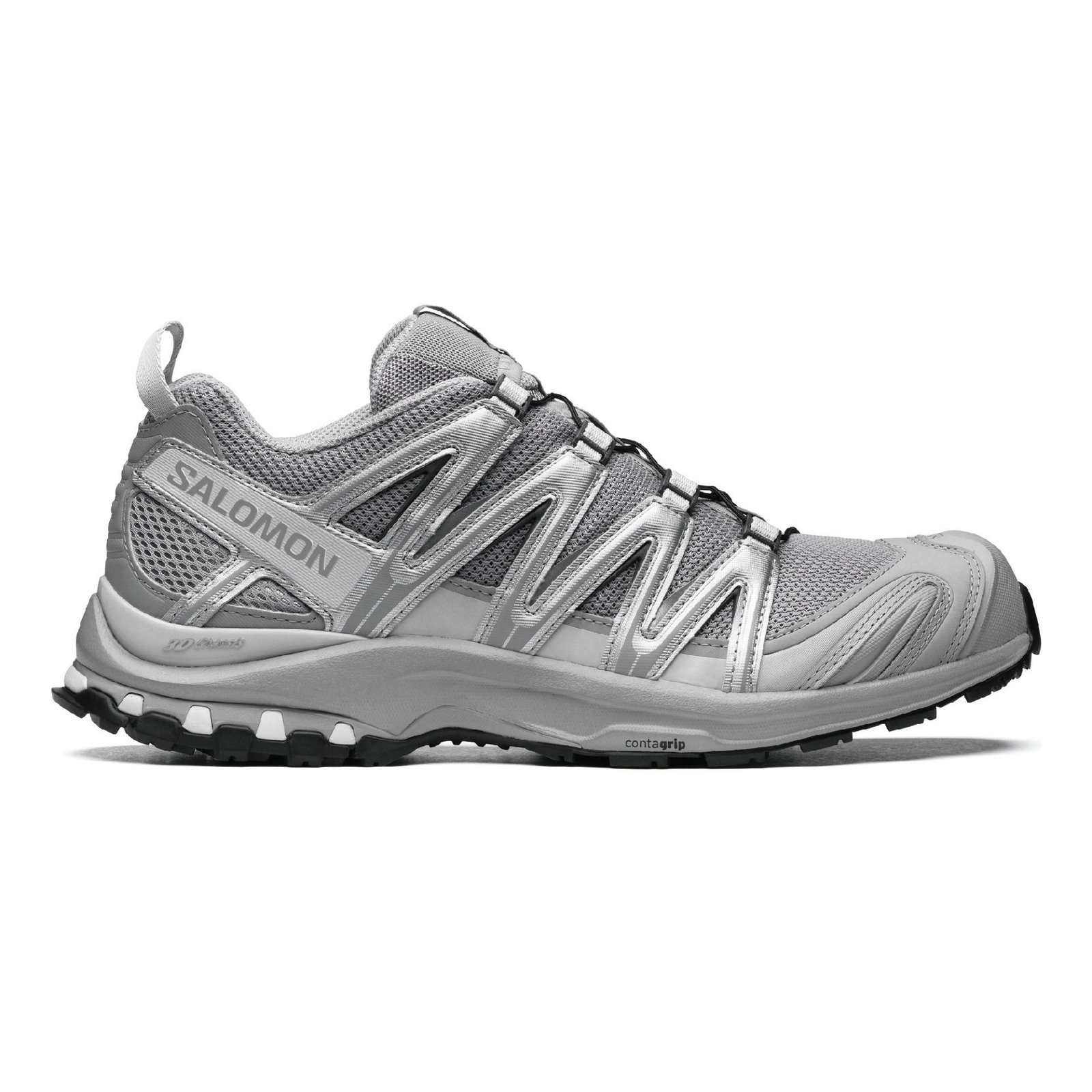 Salomon XA PRO 3D Alloy/Silver/Lunar Rock side view in a white background