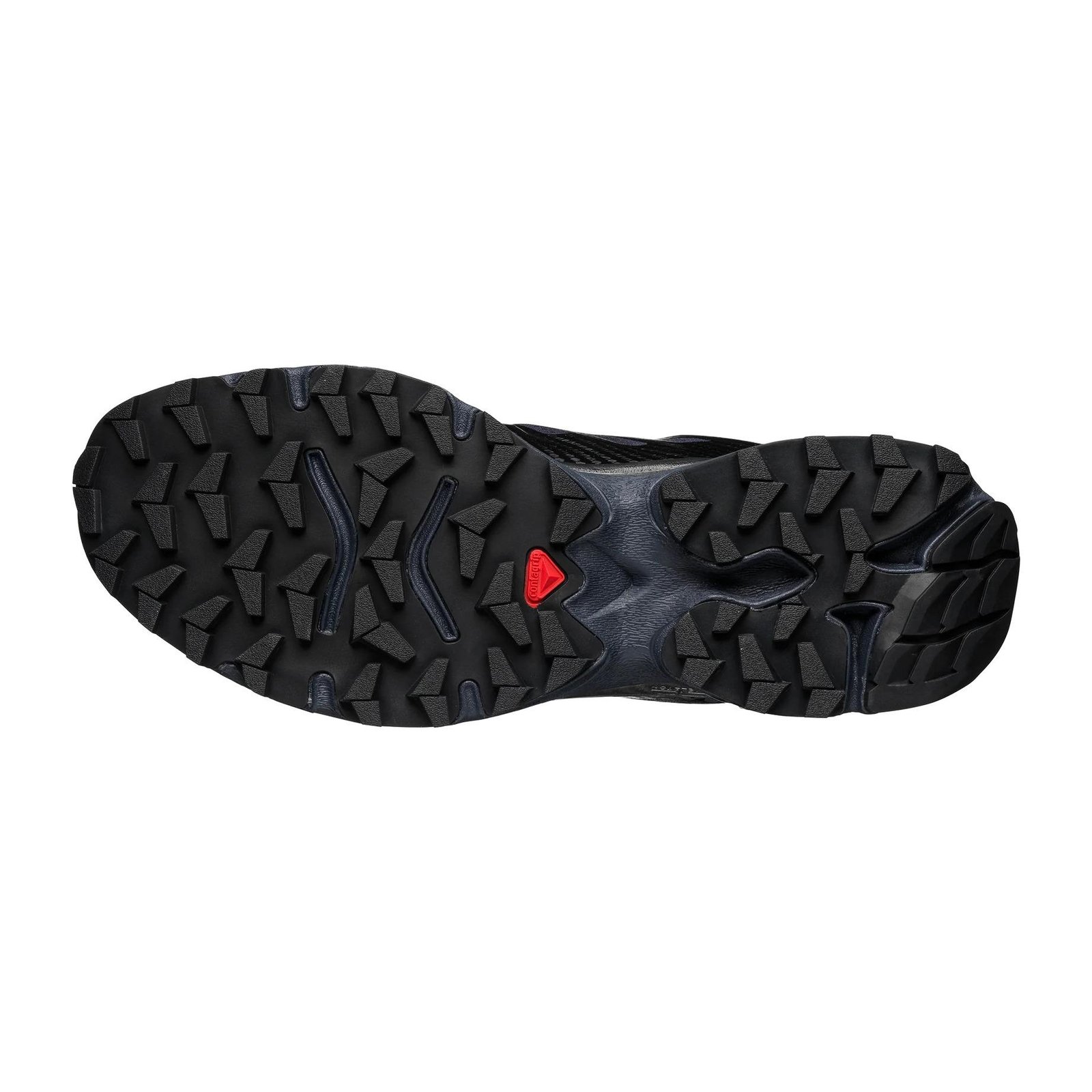 Salomon XT-4 OG Black/Ebony/Silver Metallic in a white background.