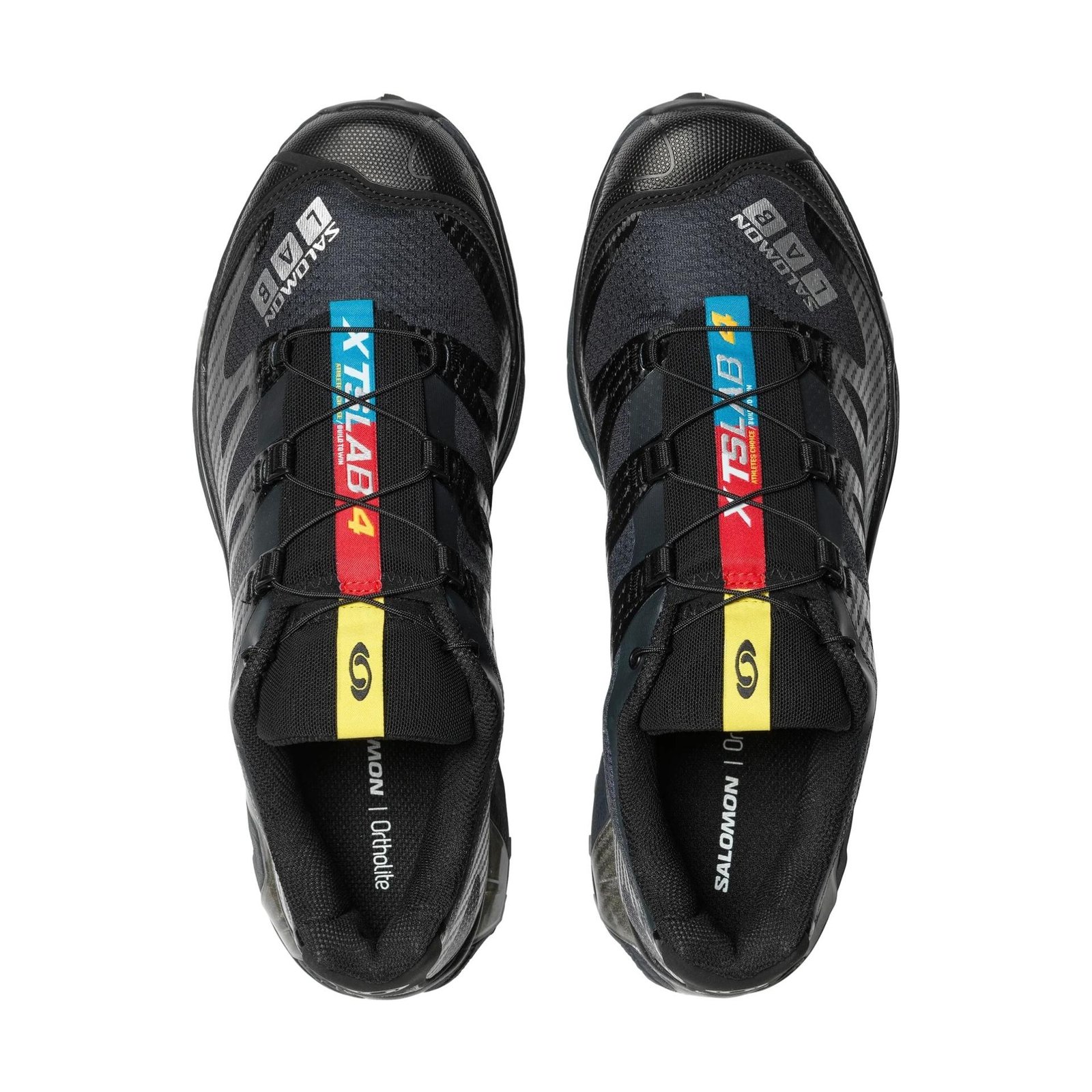 Salomon XT-4 OG Black/Ebony/Silver Metallic in a white background.