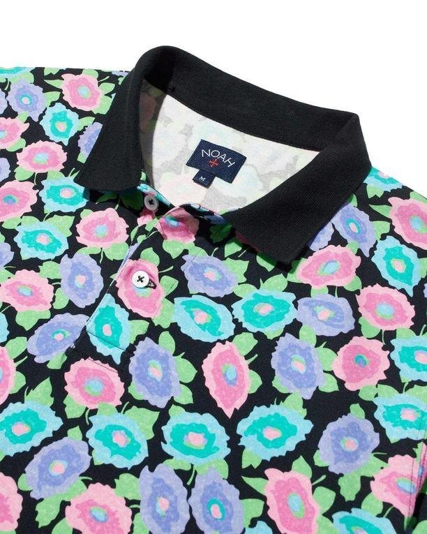 Collar detail of the Noah Floral Polo