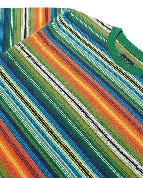 Detail of the Noah Striped Pocket T-Shirt Green