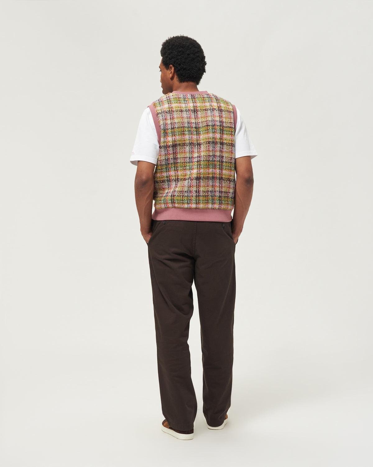 Model wearing the Noah Twill Double-Pleat Pants from the back.