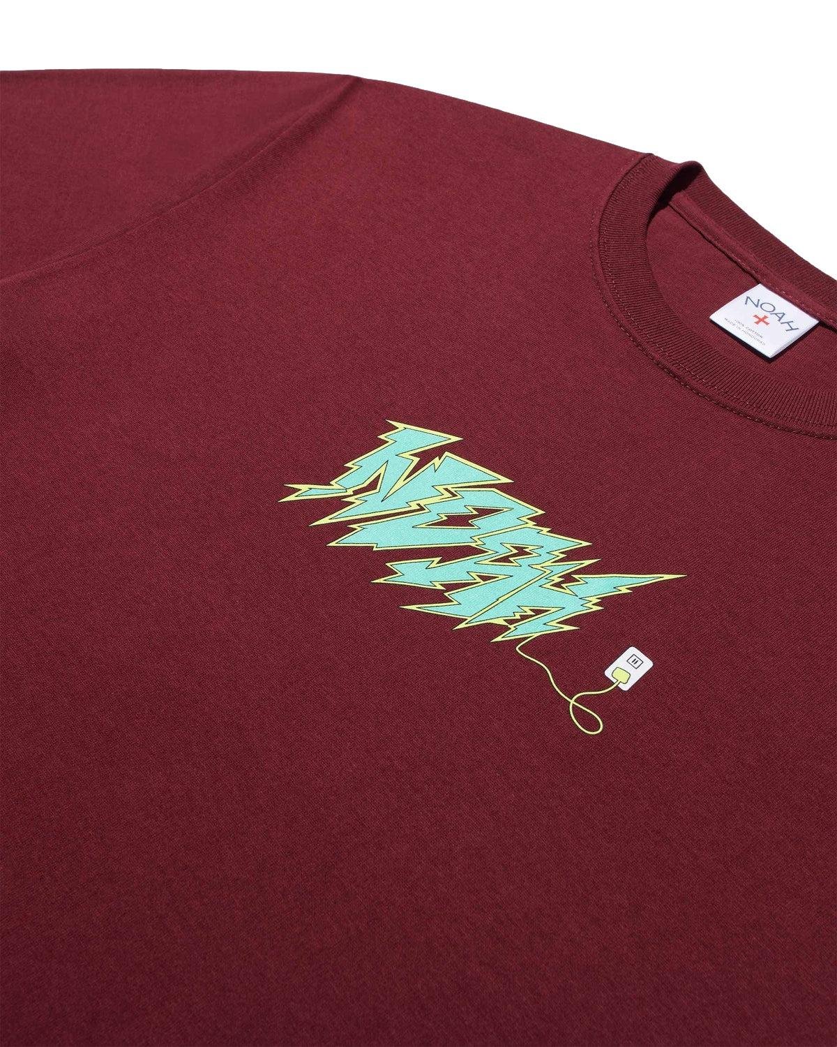 Noah Circuit T-Shirt Burgundy print detail