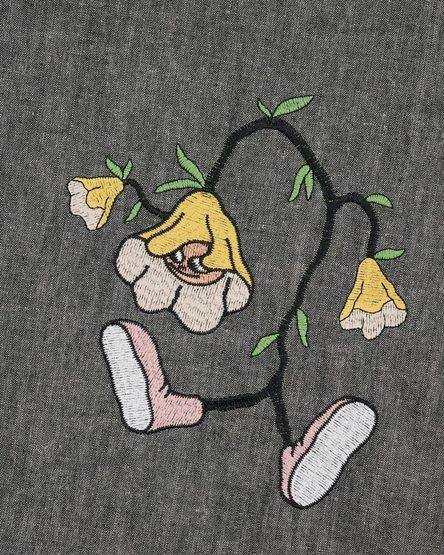 Brain Dead Garden Party Chambray Shirt flower detail