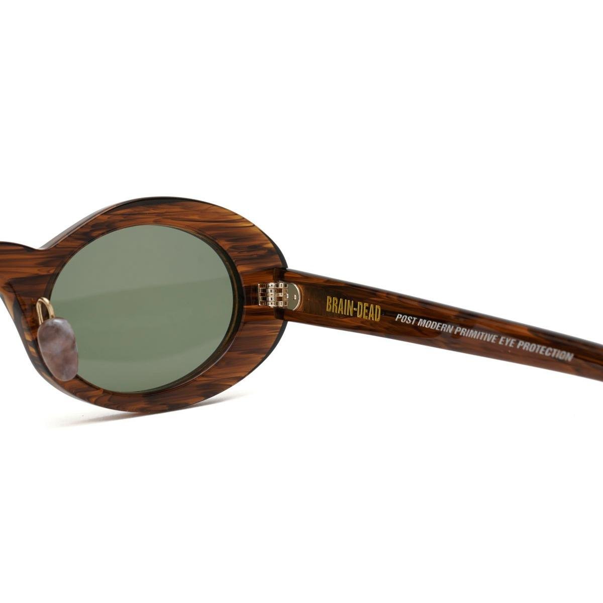 Brain Dead Oyster Sunglasses in Tortoise Smoke lens detail.