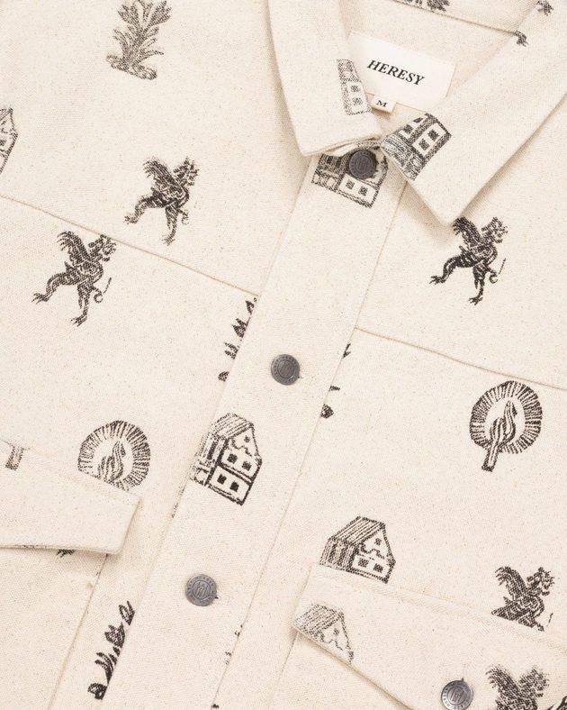 Heresy Woodcut Jacket collar detail.