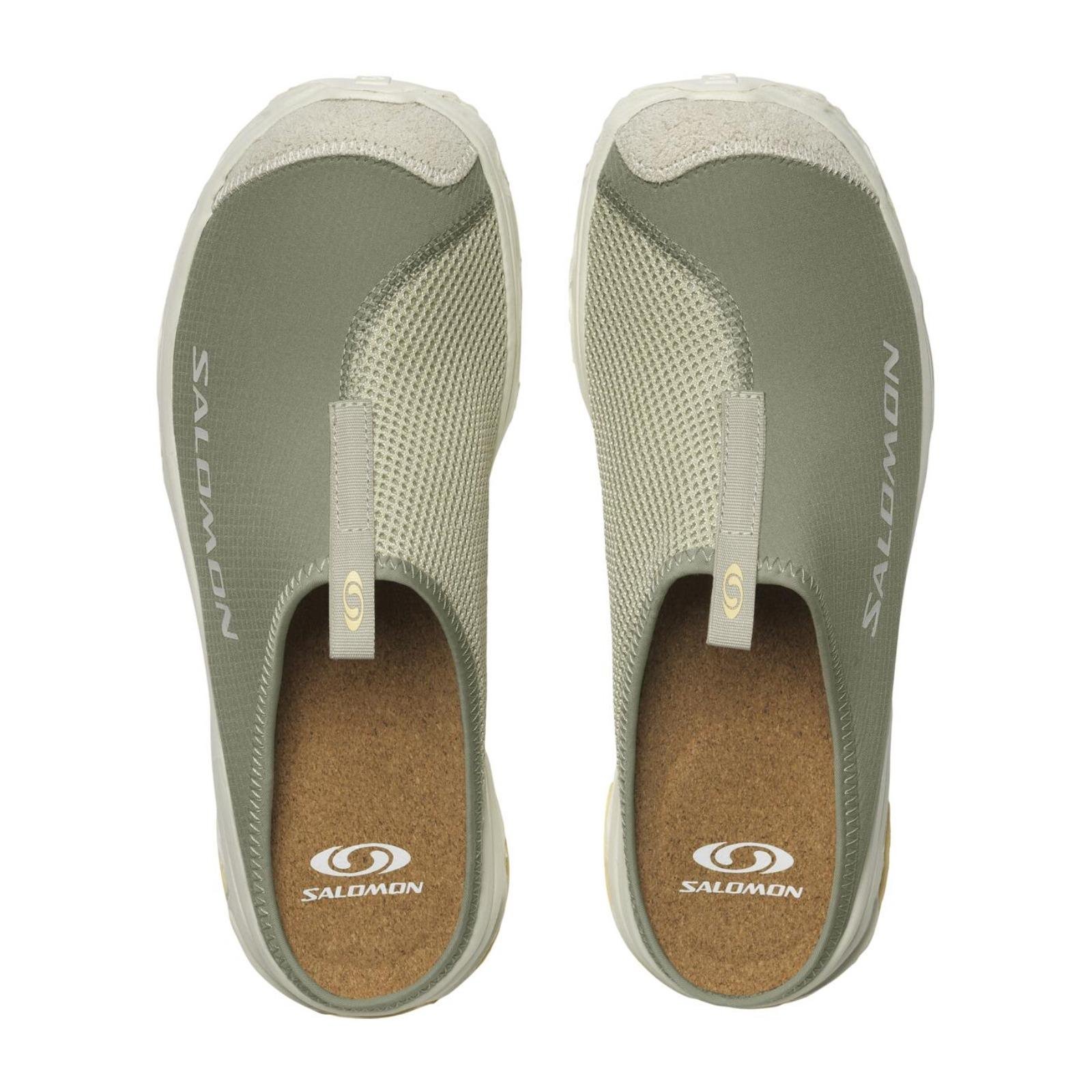A pair of Salomon RX Slide 3.0 Suede – Tea/Alfafa from above