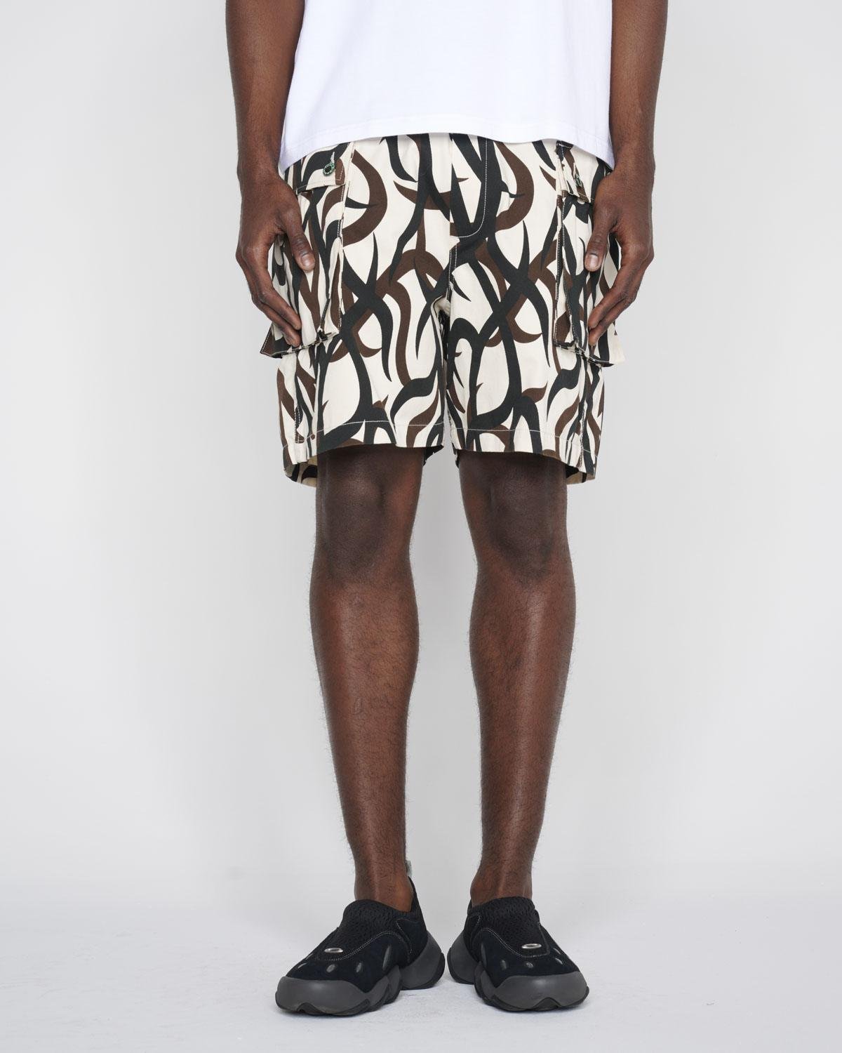 model wearing the Brain Dead All Terrain Climber Short front