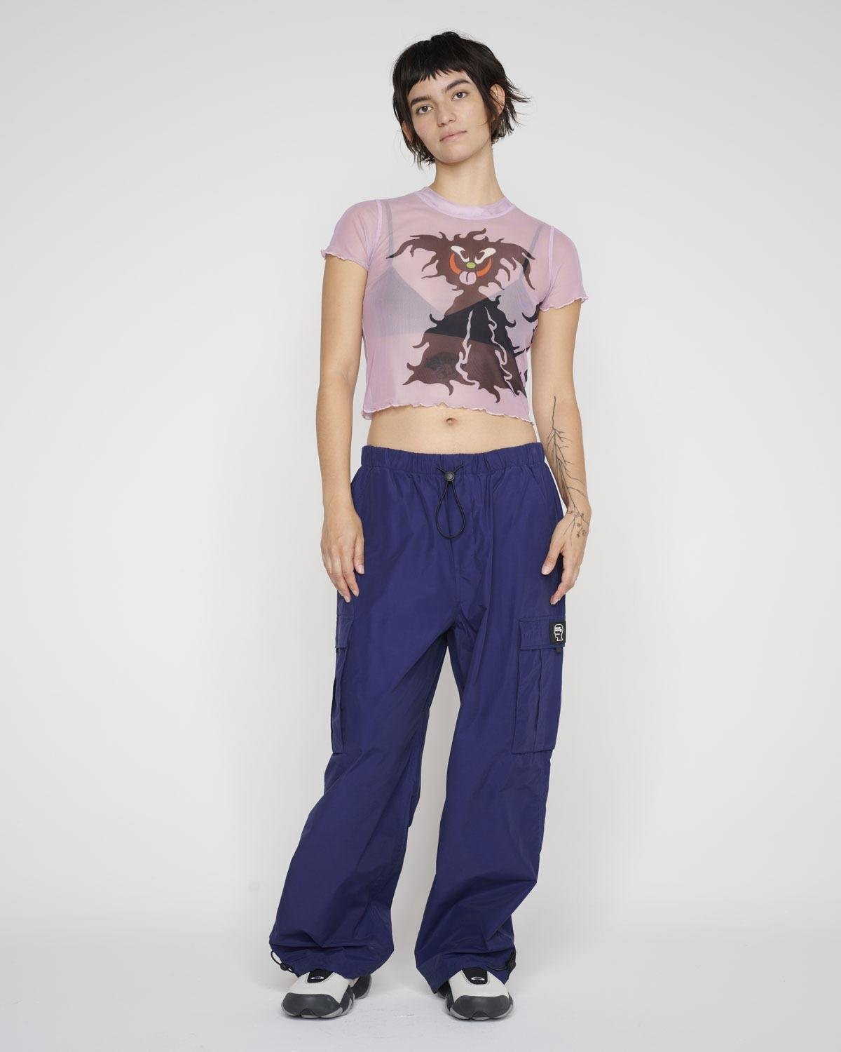 model wearing the Brain Dead Bucket Hypermesh Top