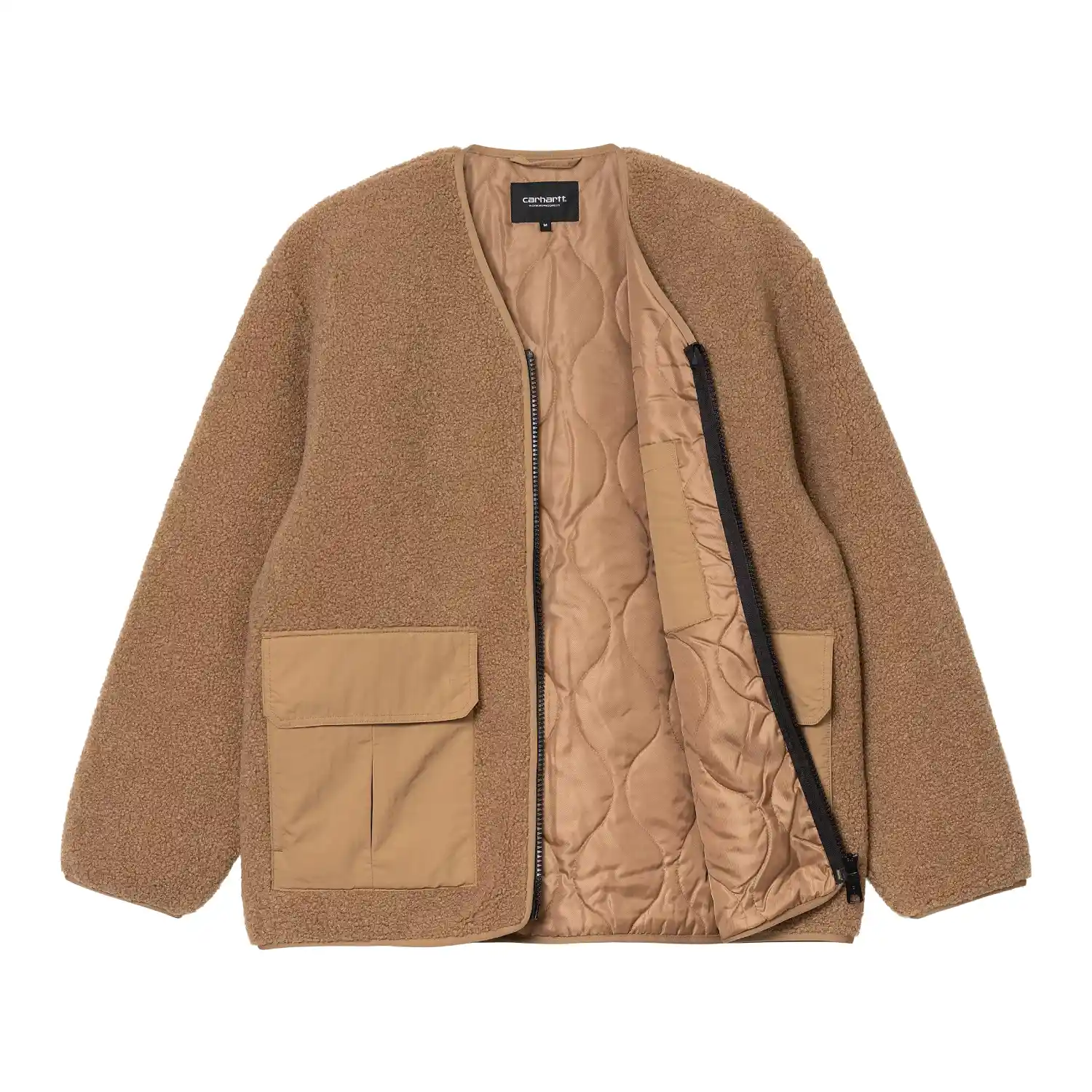 Carhartt WIP Devin Liner Beige front view detail in a white background