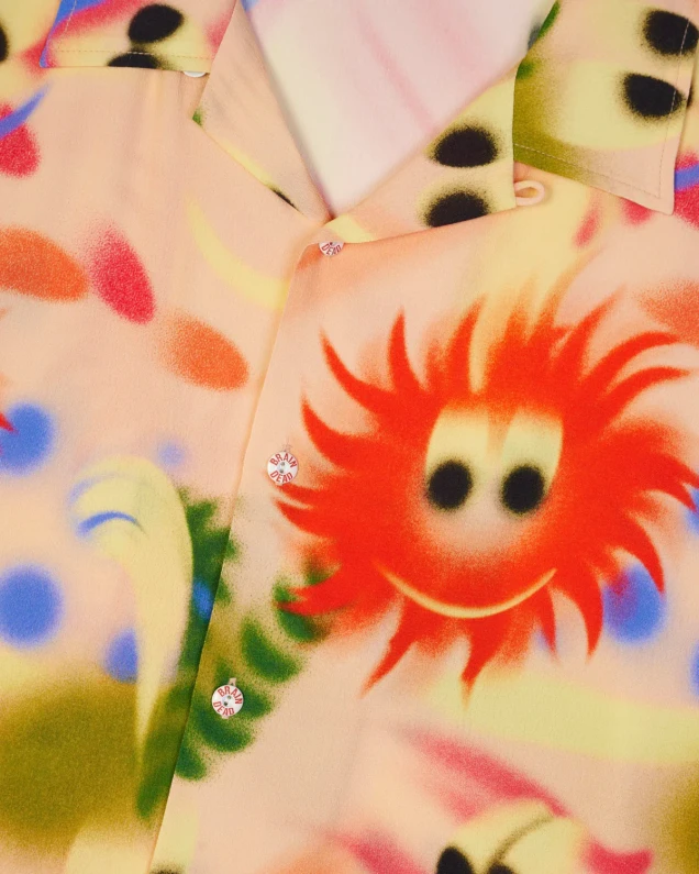 Brain Dead Fuzzy Friends Shirt front view detail