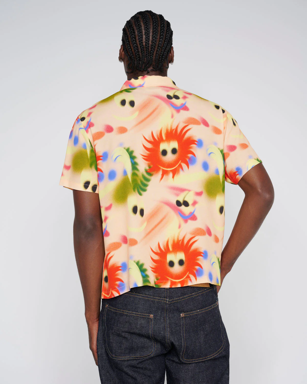 Brain Dead Fuzzy Friends Shirt back view on model