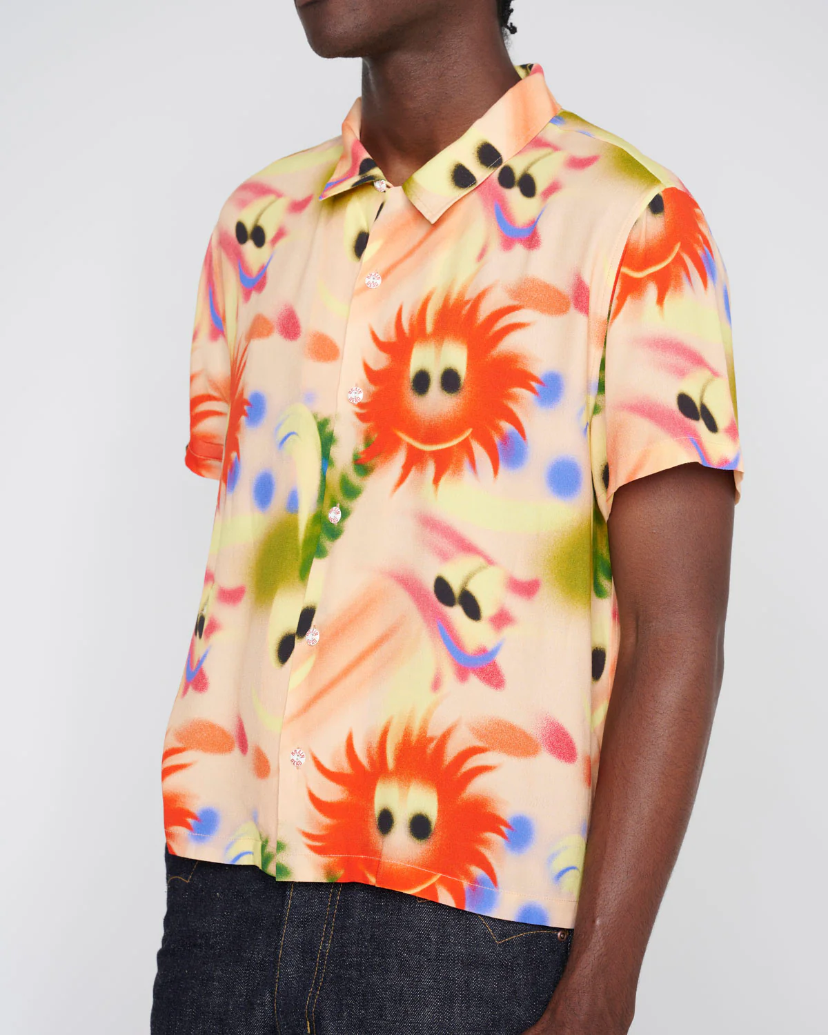 Brain Dead Fuzzy Friends Shirt front view on model