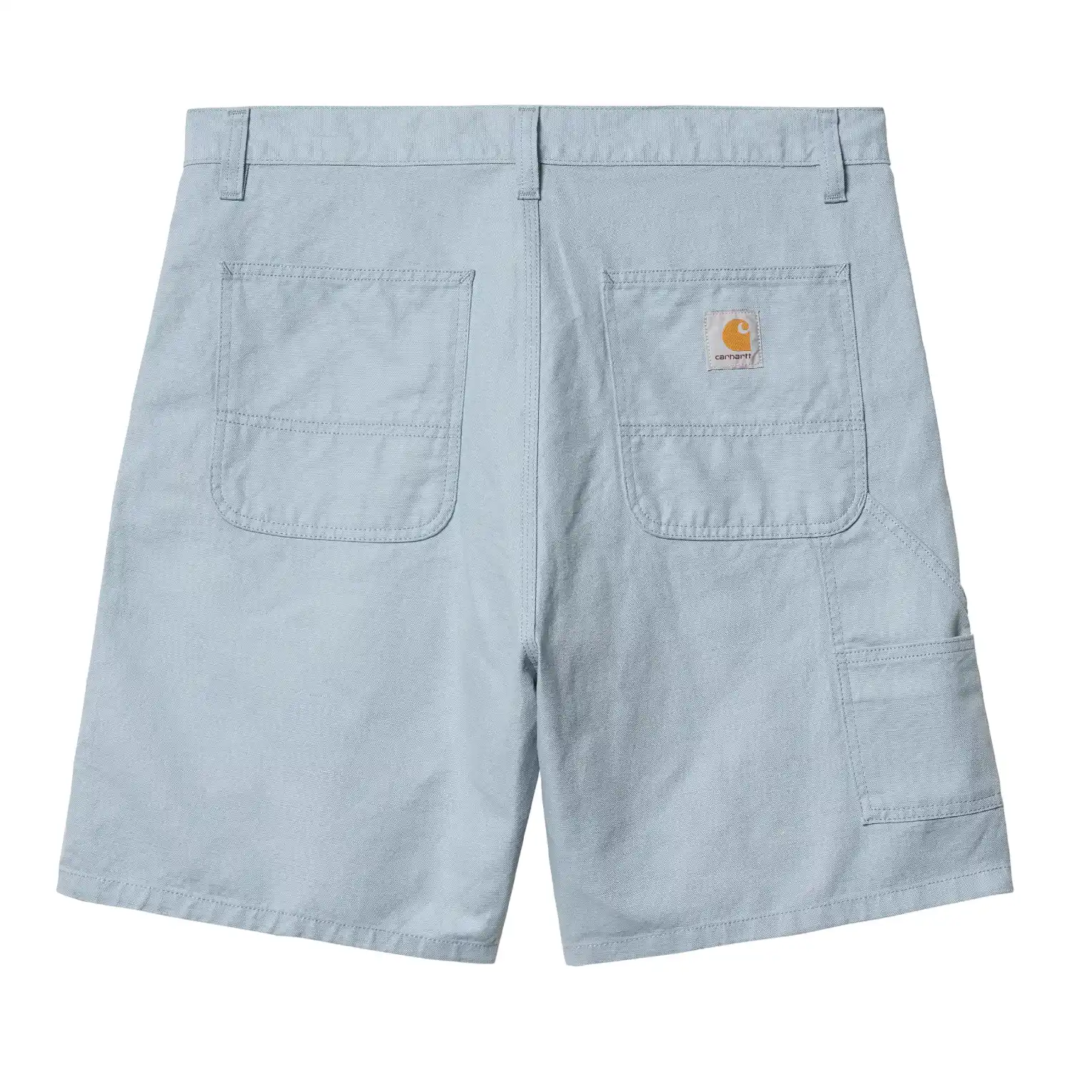 Carhartt WIP Walter Single Knee Short Misty Sky back view in a white background