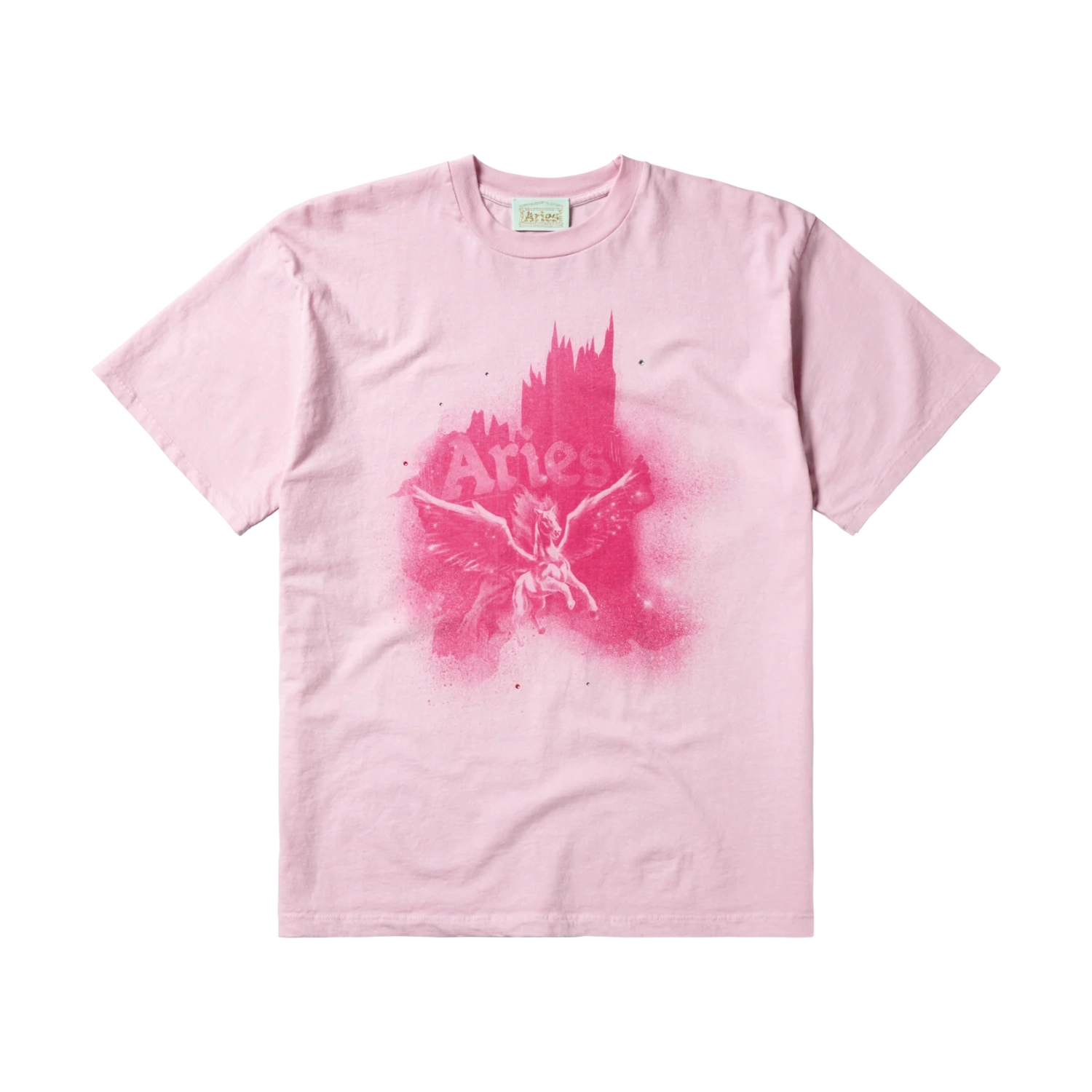 Aries Space Myth Crystal Tee front view in a white background