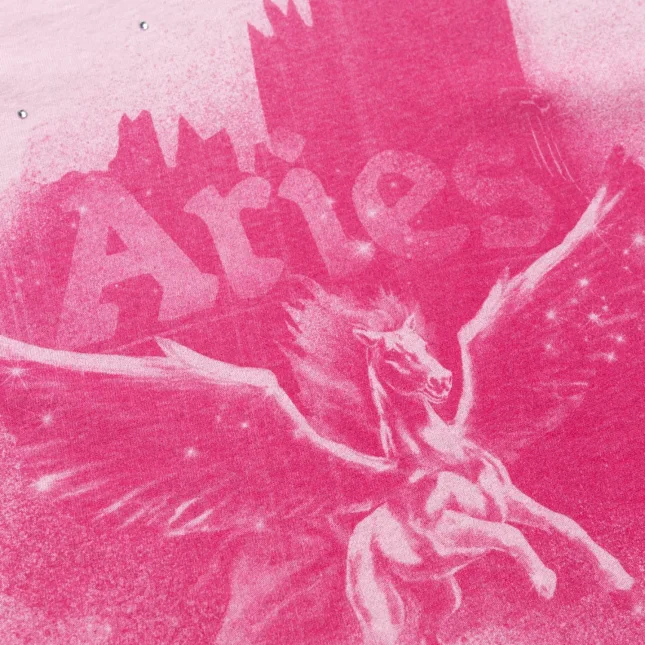 Aries Space Myth Crystal Tee front view print detail