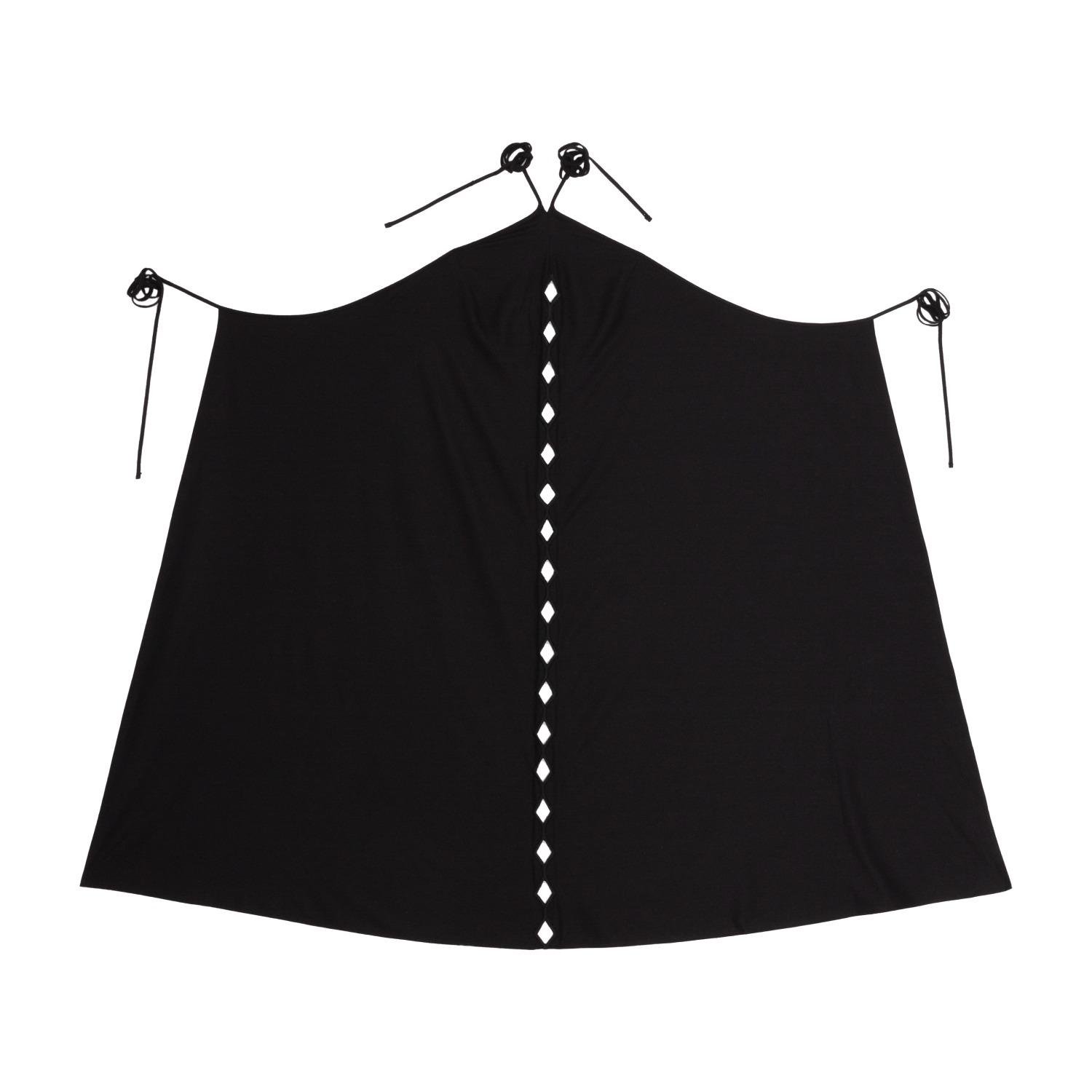 Baserange Cessa Ligo Dress Black open on a white background.
