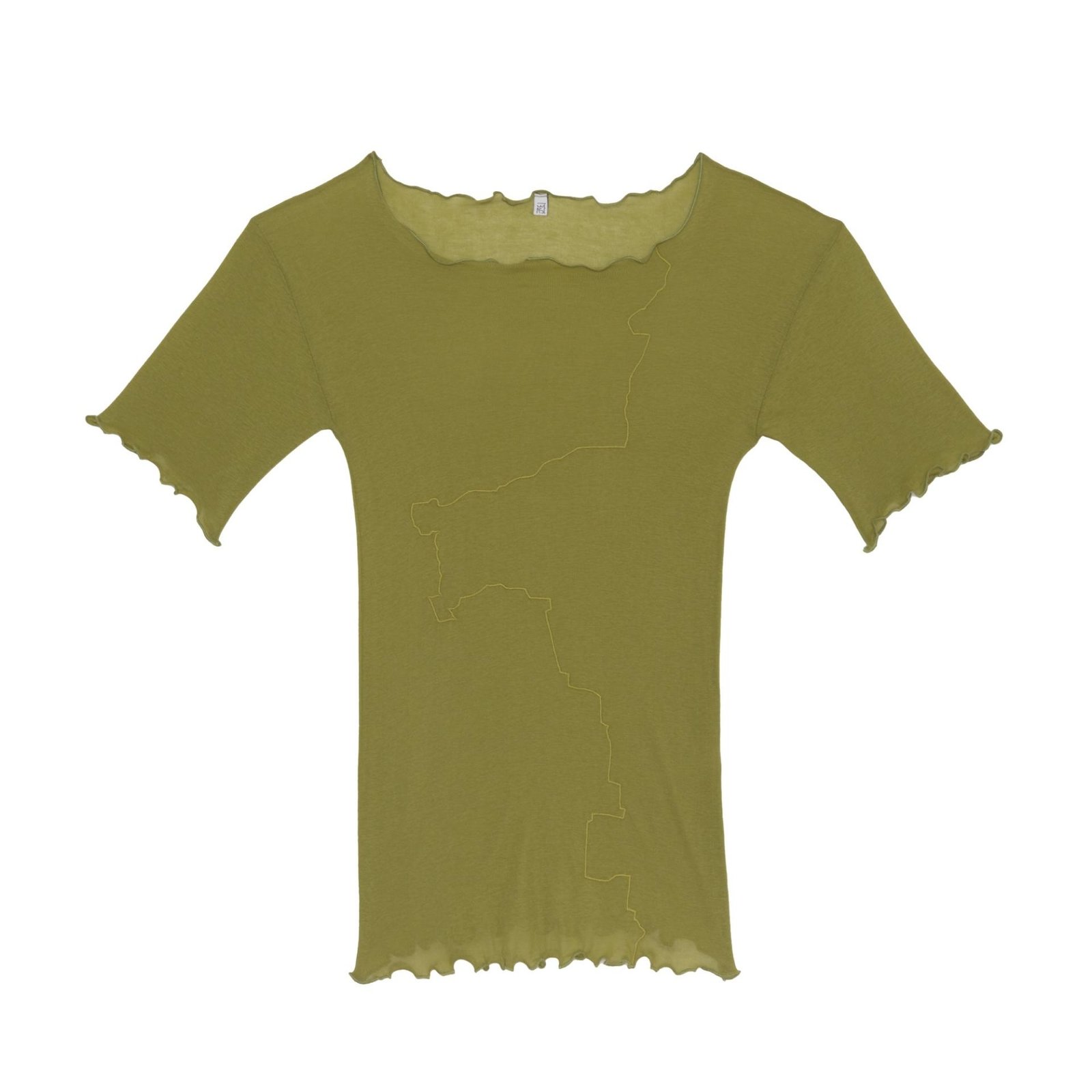 Baserange Gerrymandered Tee Brace Green in a white background.