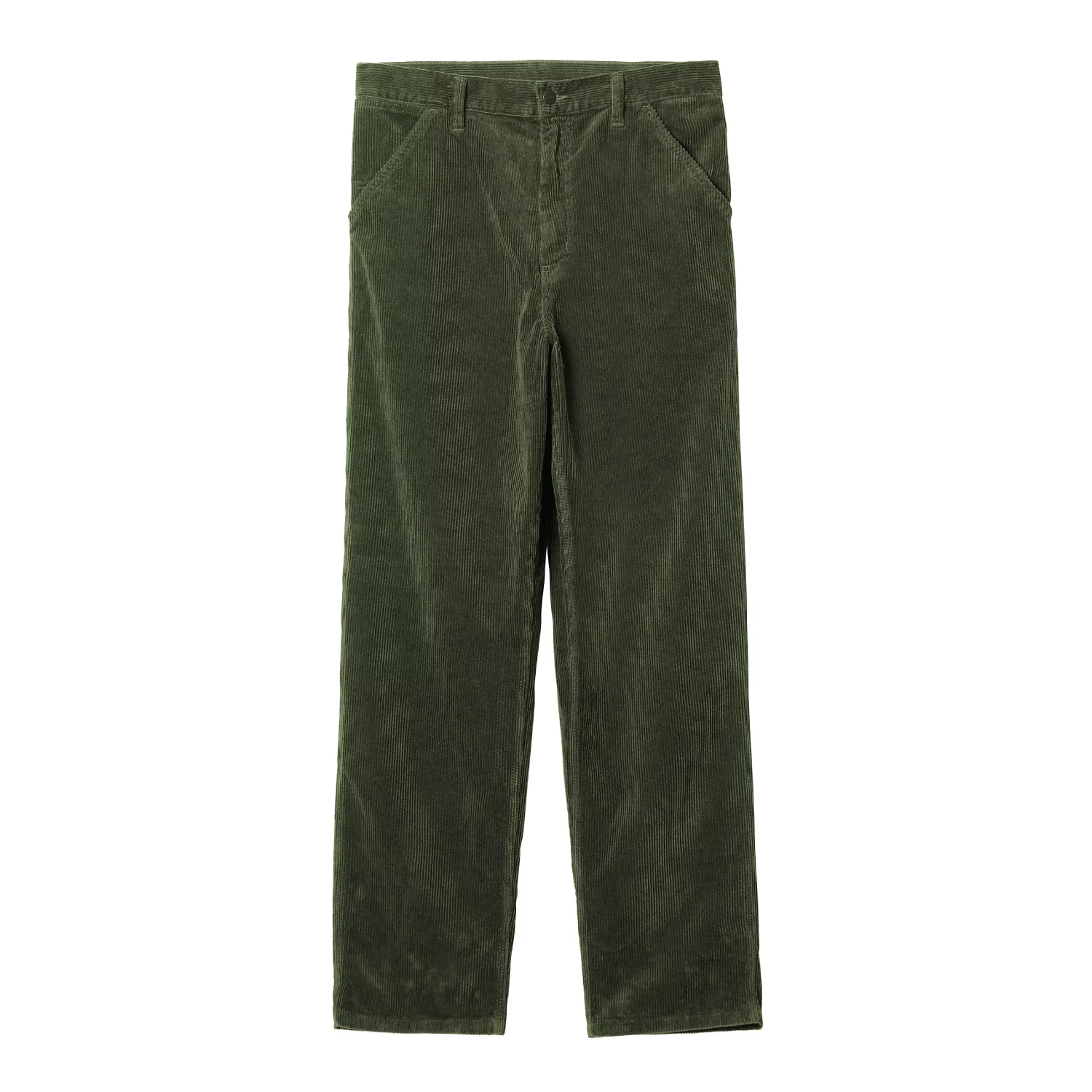 Carhartt WIP Simple Pant Corduroy Tarragon Green front view in white background