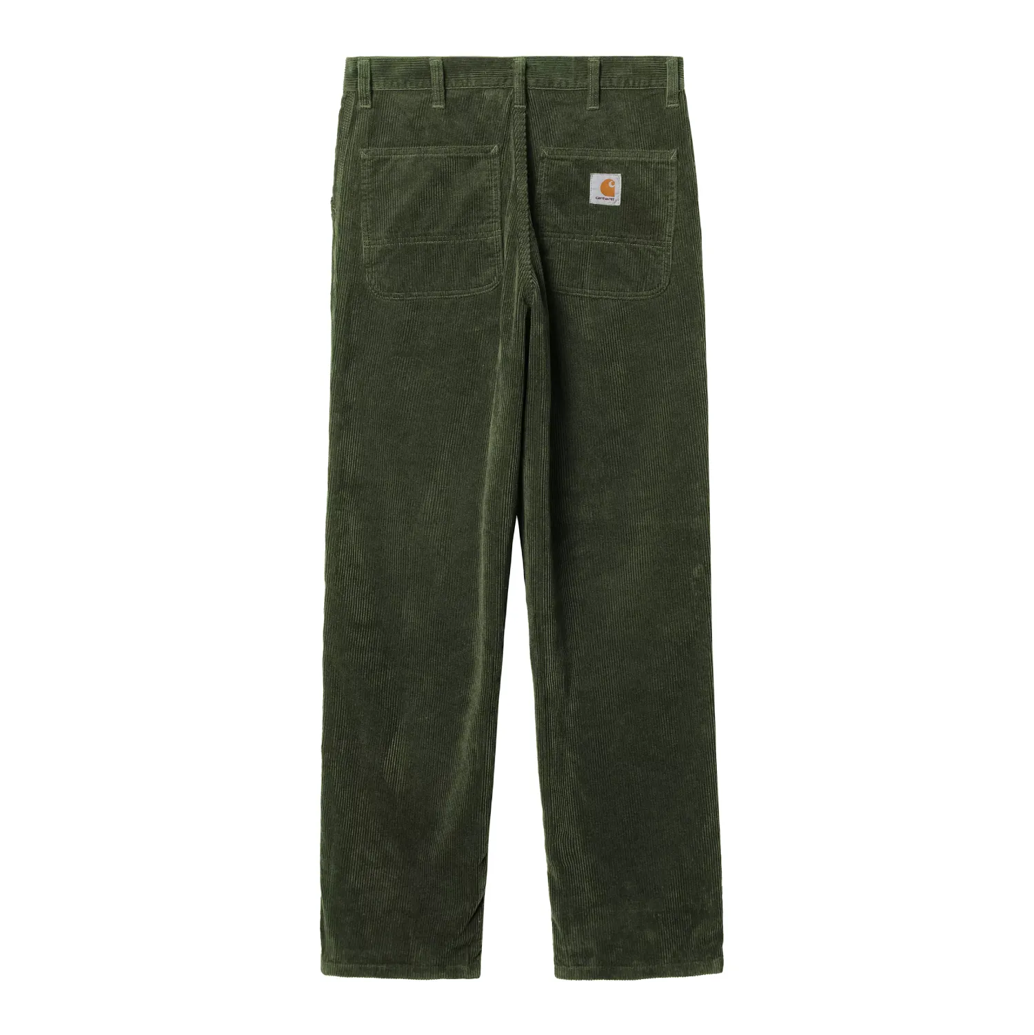 Carhartt WIP Simple Pant Corduroy Tarragon Green back view in white background