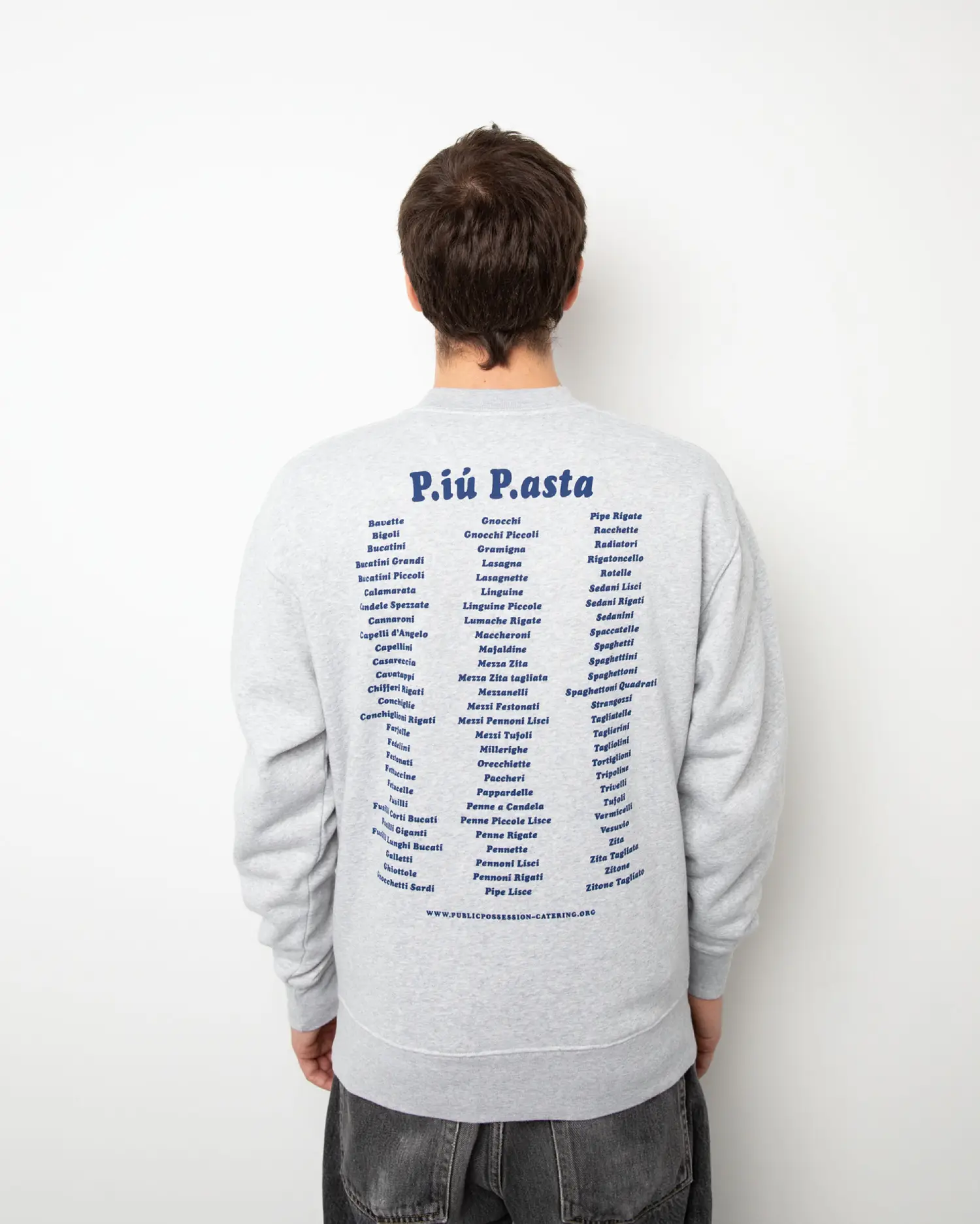 PP Piu Pasta Crewneck Back On Model