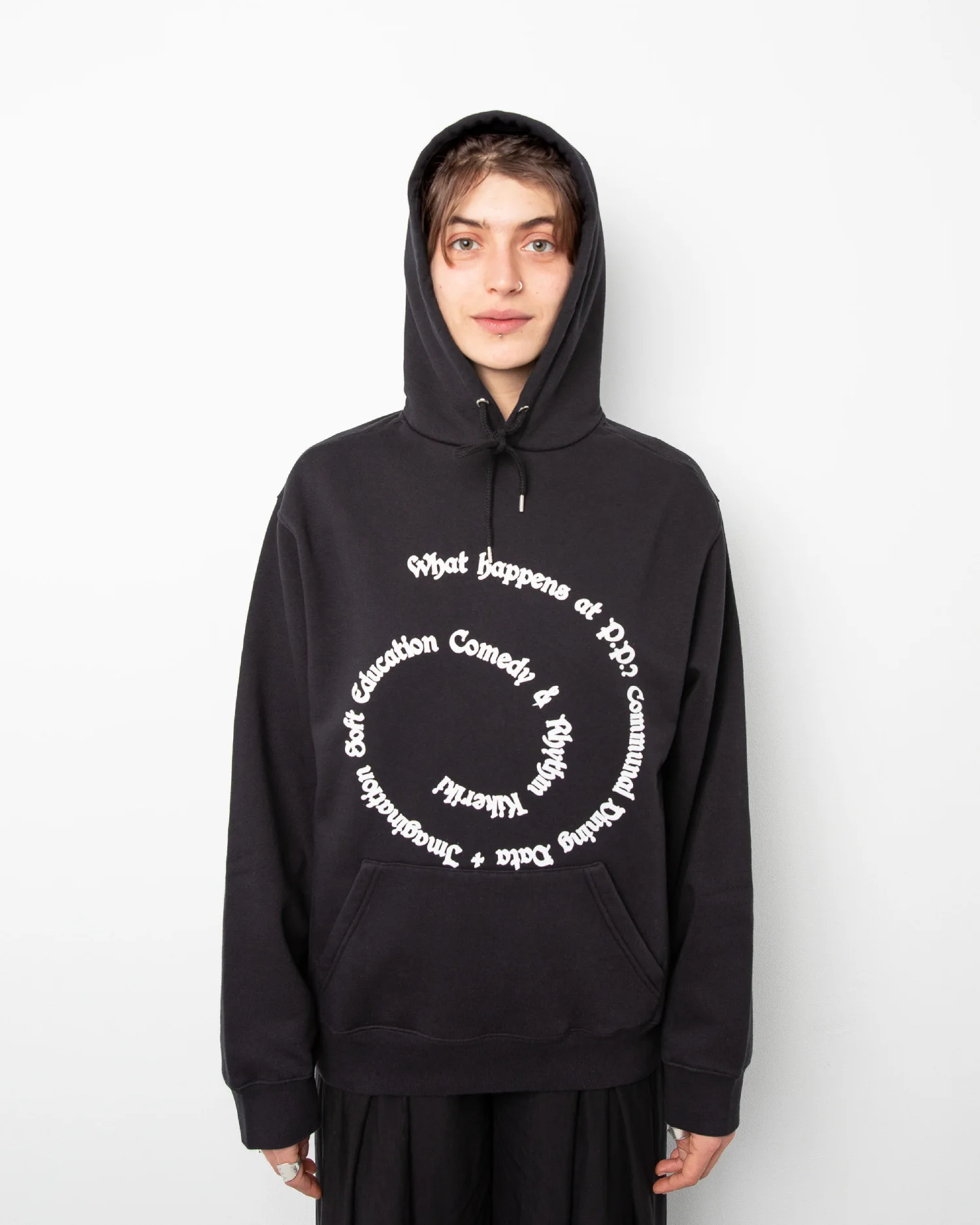 PP What Happens Hoodie On Model