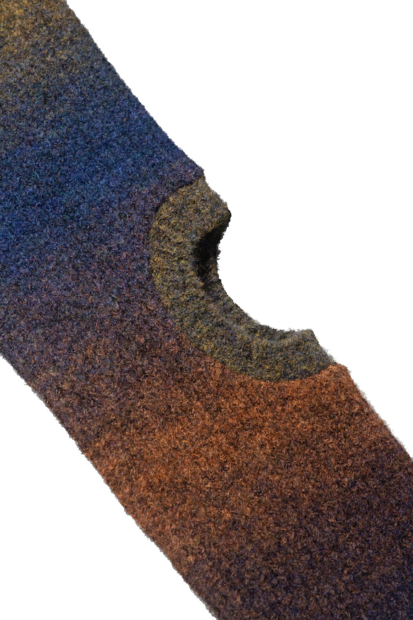 Aries Boucle Space Dye Holey Dress sleeve detail.